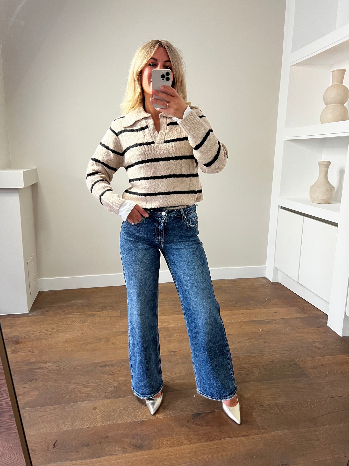 LOD Of Love -Beige Gestreepte Polo Trui