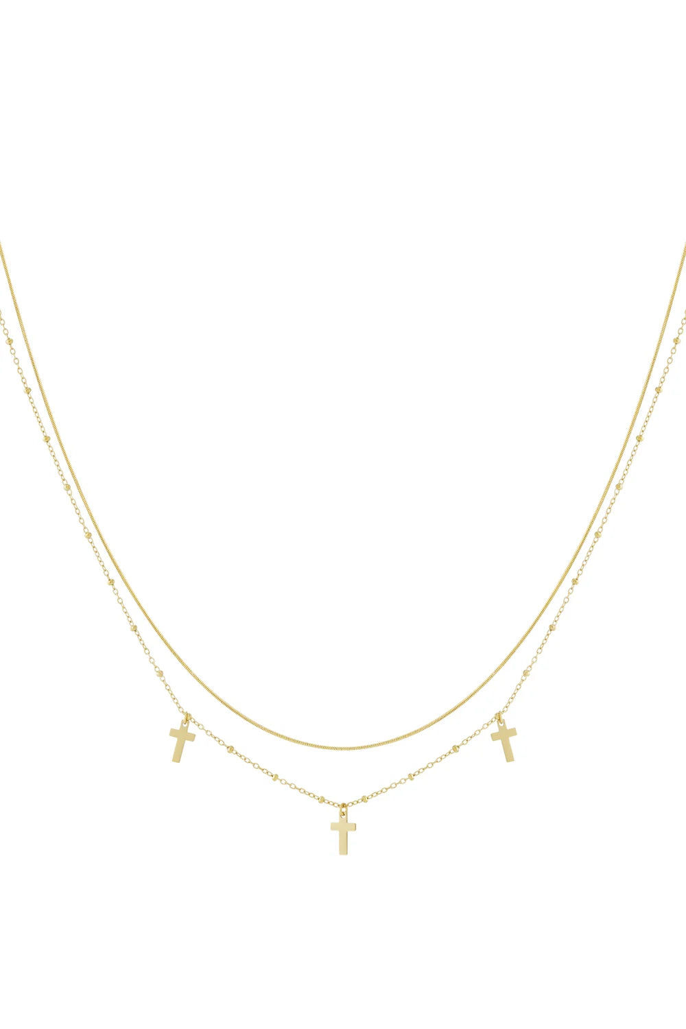 LOD of Love - Layered Gold Cross Necklace