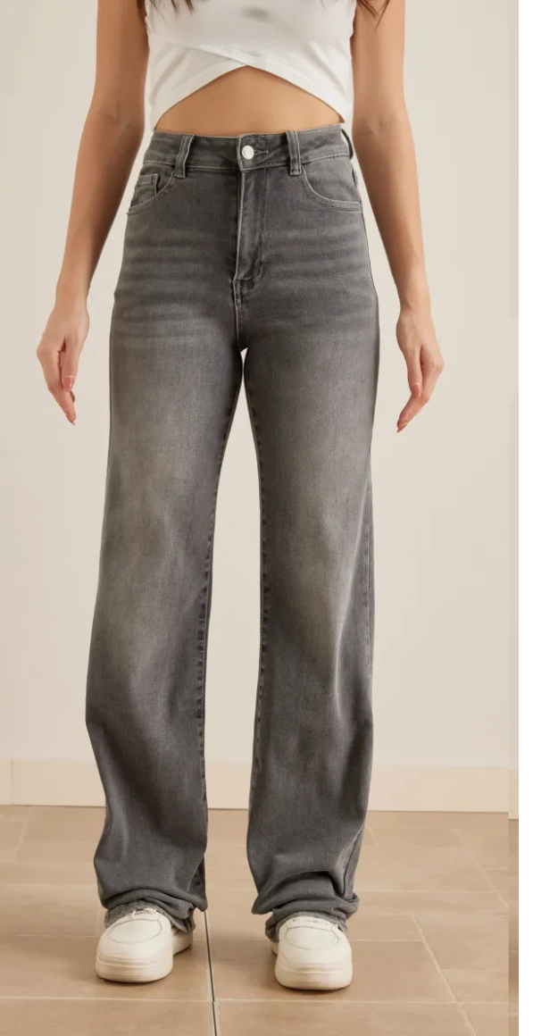 LOD of Love - Grey Extra Long Straight Jeans