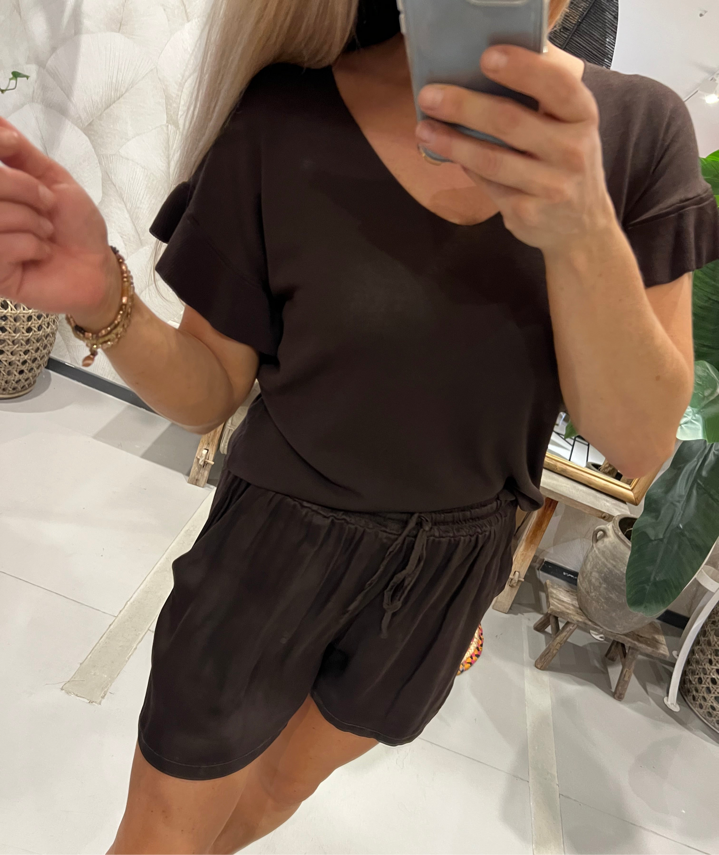 LOD of Love – Top Noa with Ruffle Sleeve Choco