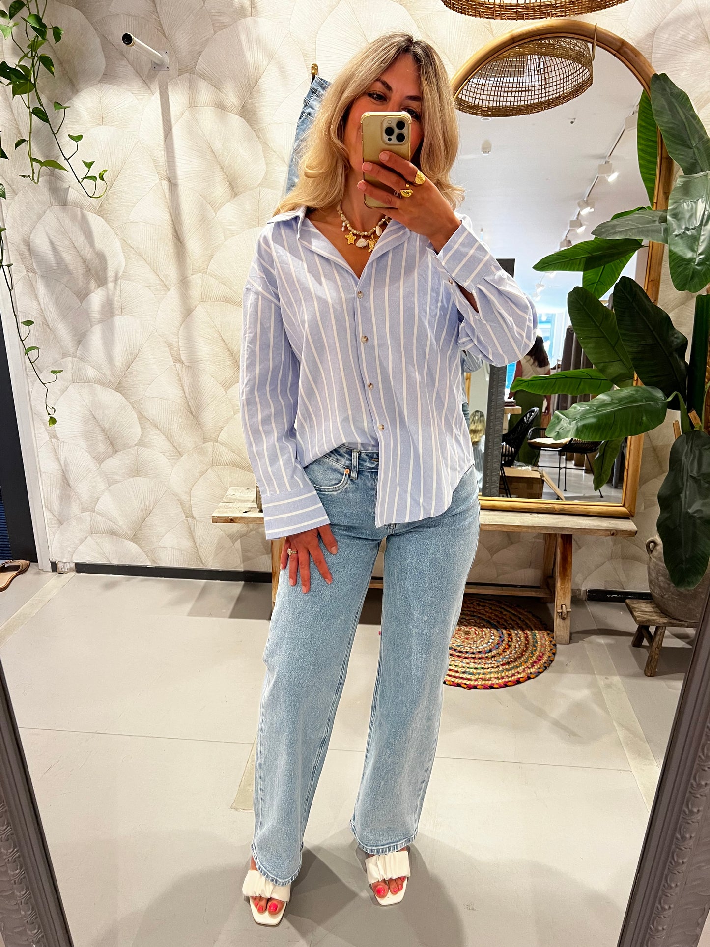 LOD of Love – Lichtblauwe Blouse met Witte Strepen