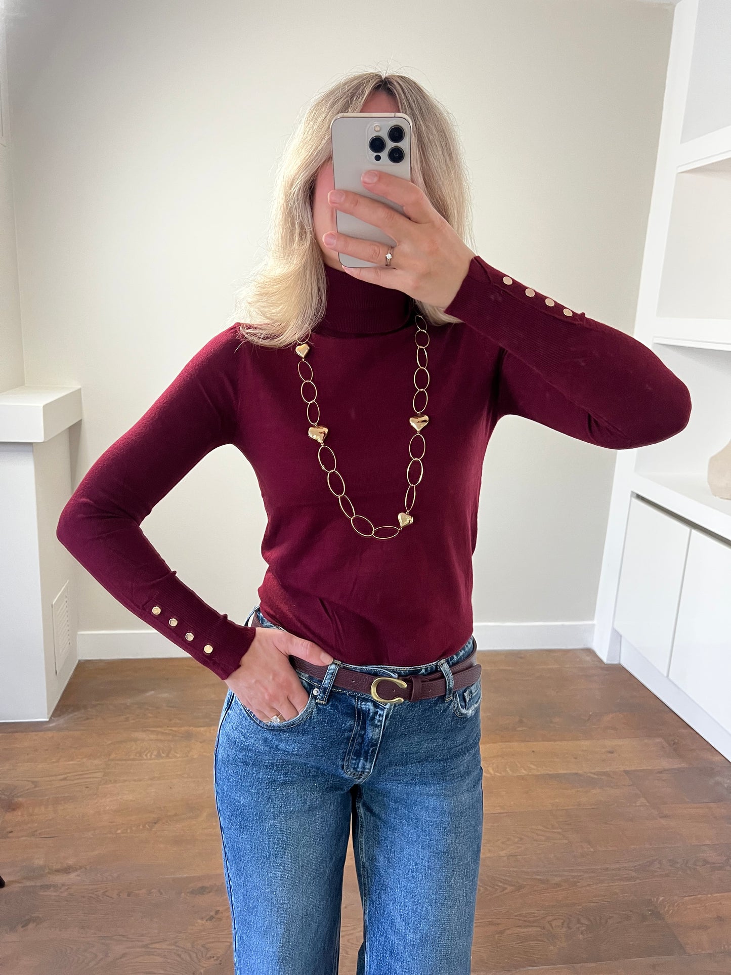 LOD Of Love - Basic Coltrui Bordeaux Met Gouden knoopjes