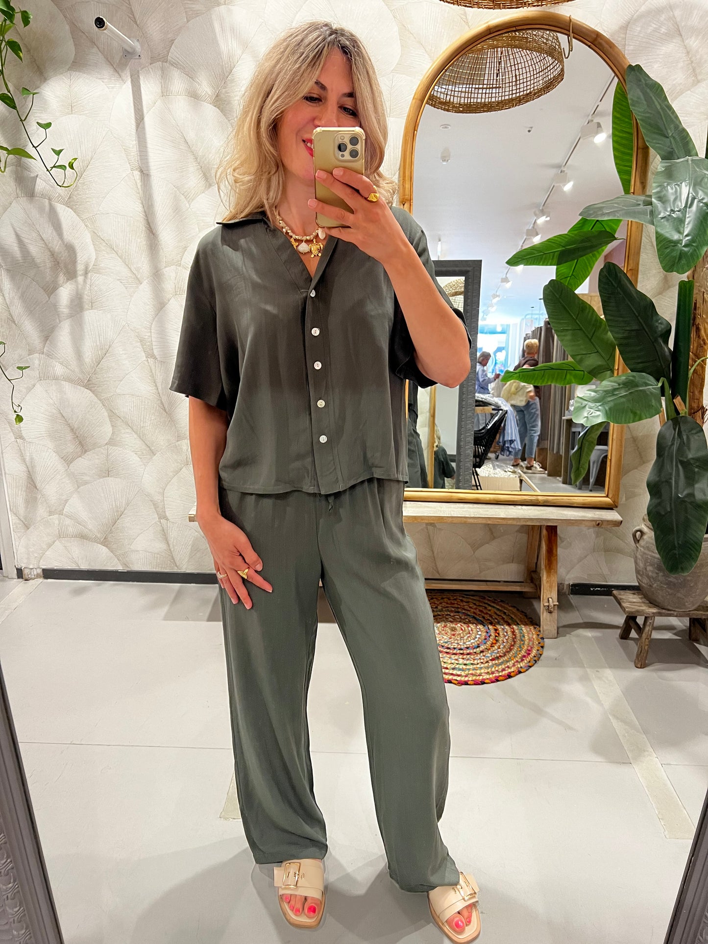 LOD of Love – Blouse Groen Korte Mouw