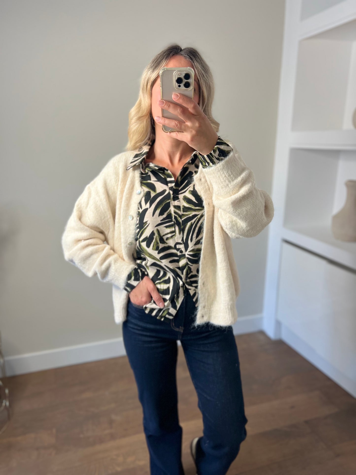 LOD of Love – Blouse Jungle Print Taupe Zwart