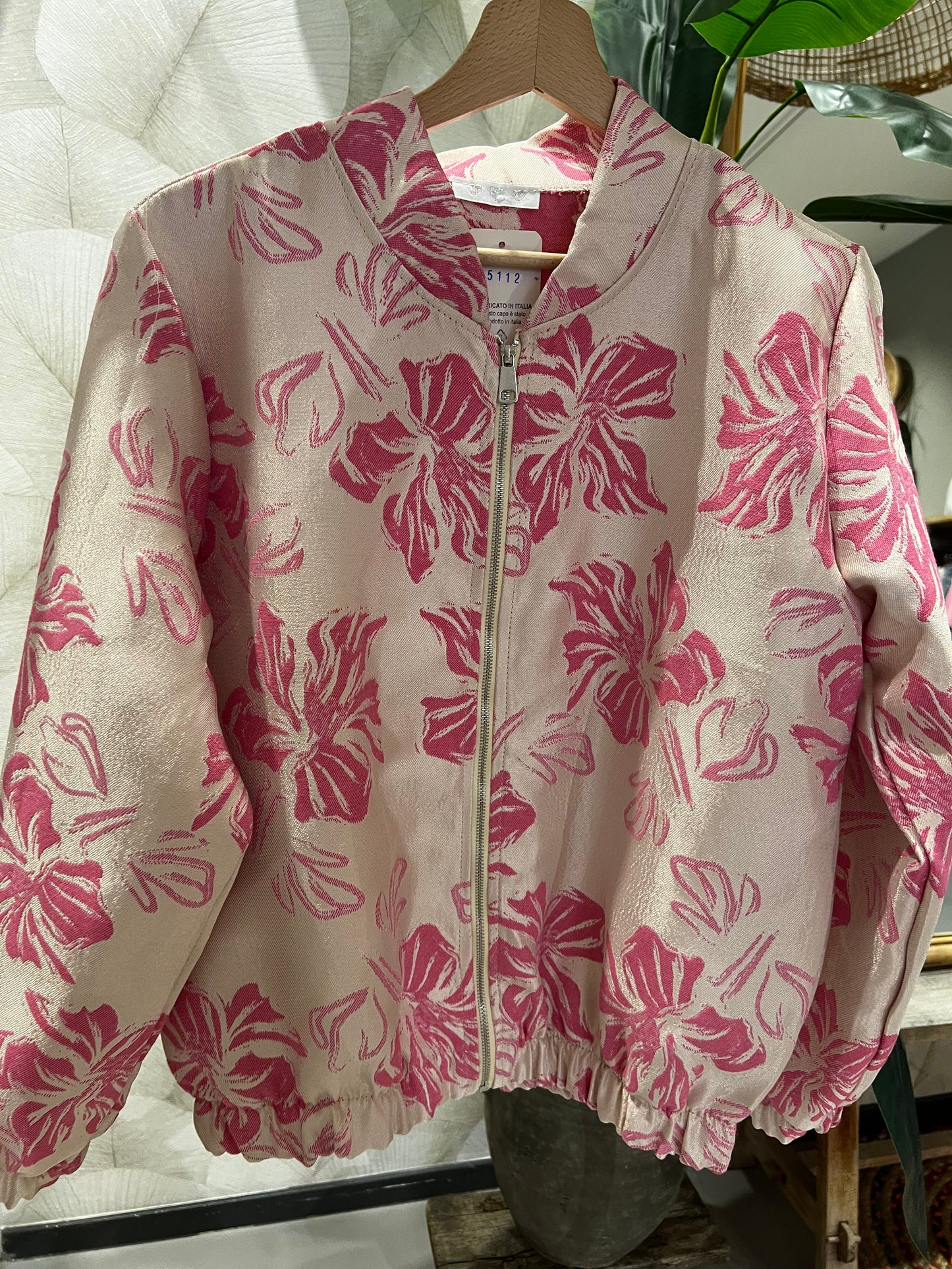 LOD of Love - Satijnen Bomberjack met Roze Bloemen