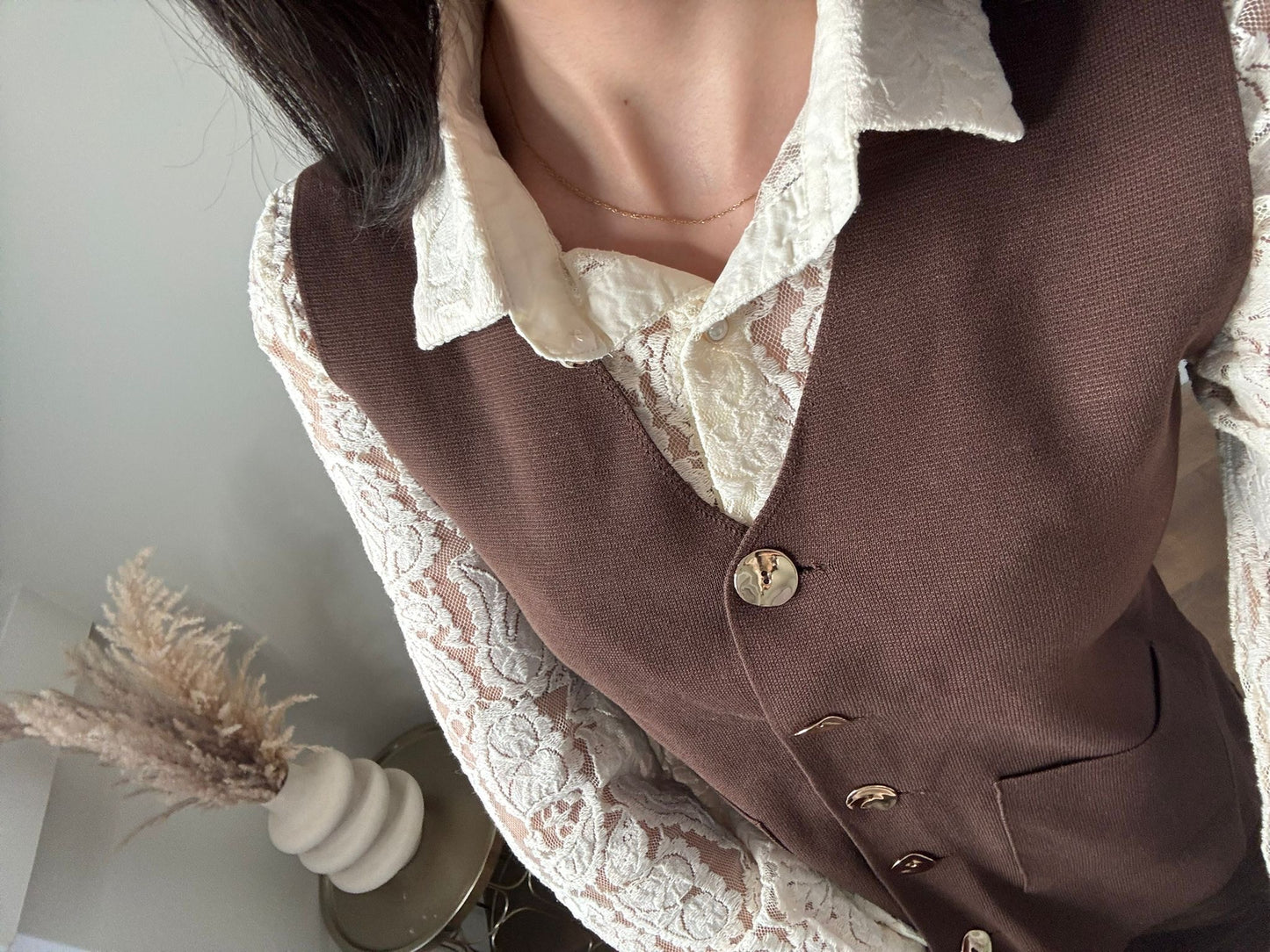LOD of Love – Gilet Milan Bruin 100% Viscose