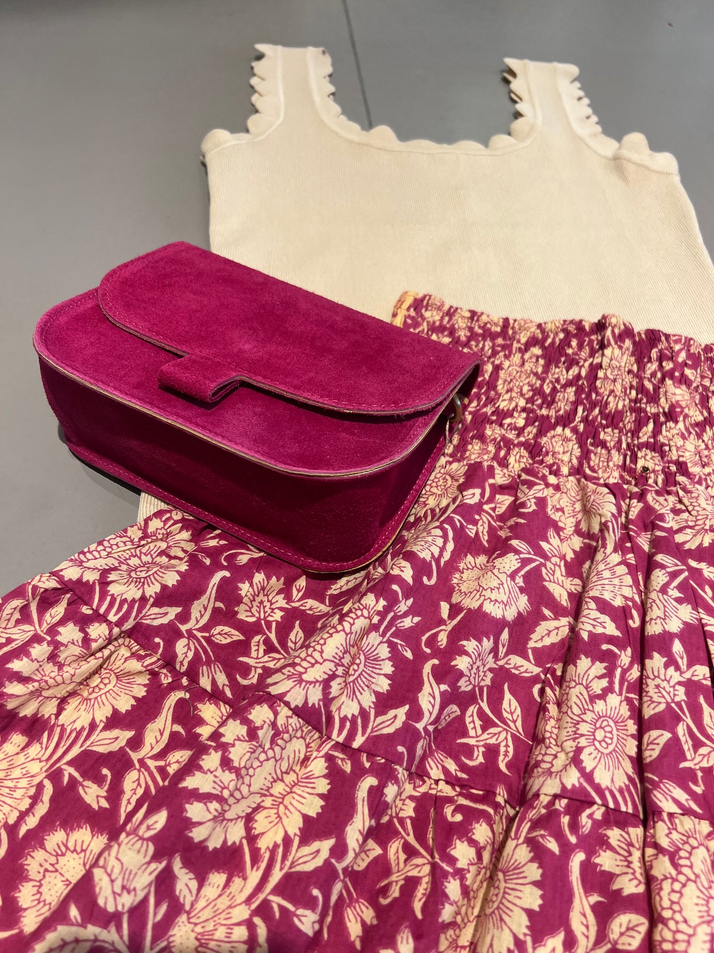 LOD of Love – Ibiza Maxi Rok Framboosrood met Bloemenprint