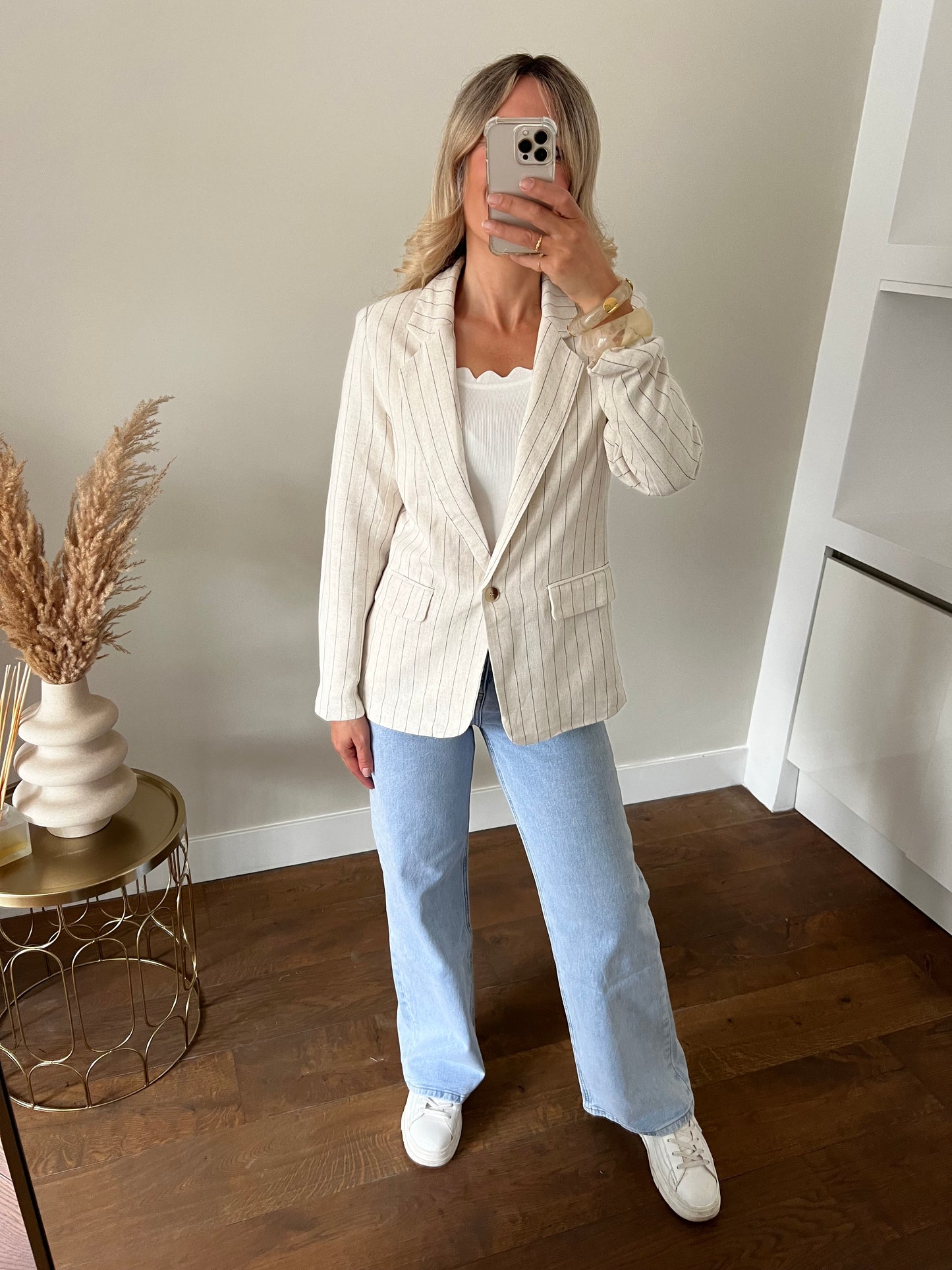LOD of Love – Pinstripe Blazer Linnen Look