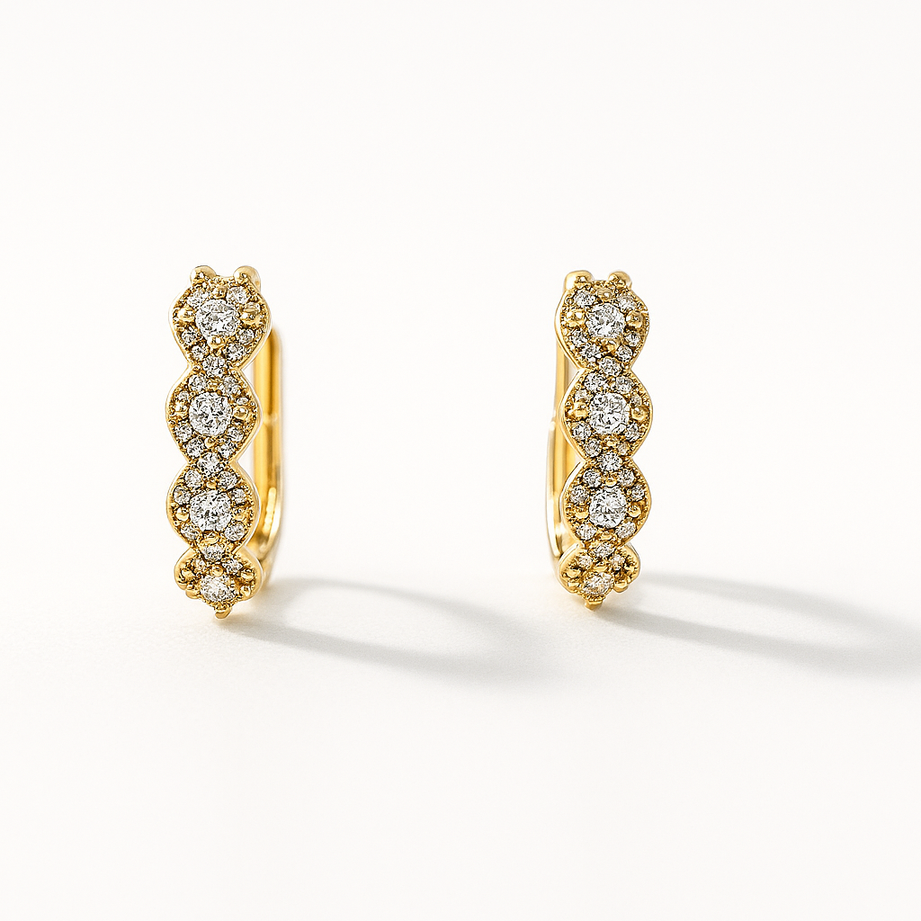 LOD of Love – Gold Plated Sterling Zilveren Ovale Oorringen met Zirkonia