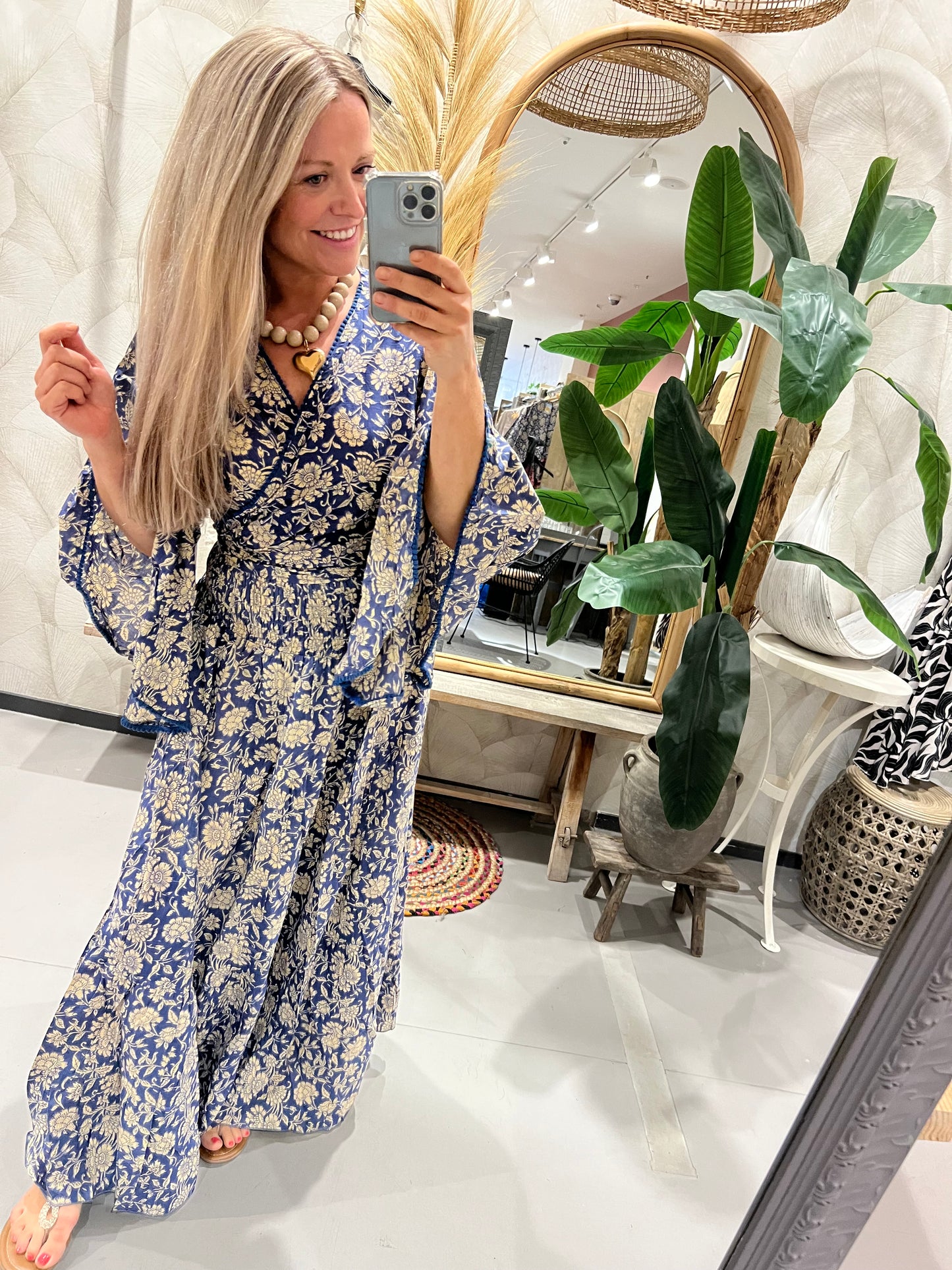 LOD of Love – Ibiza Maxi Rok Nachtblauw met Bloemenprint