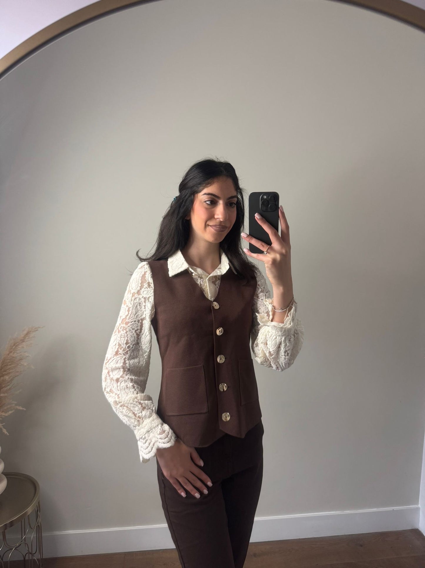 LOD of Love – Gilet Milan Bruin 100% Viscose