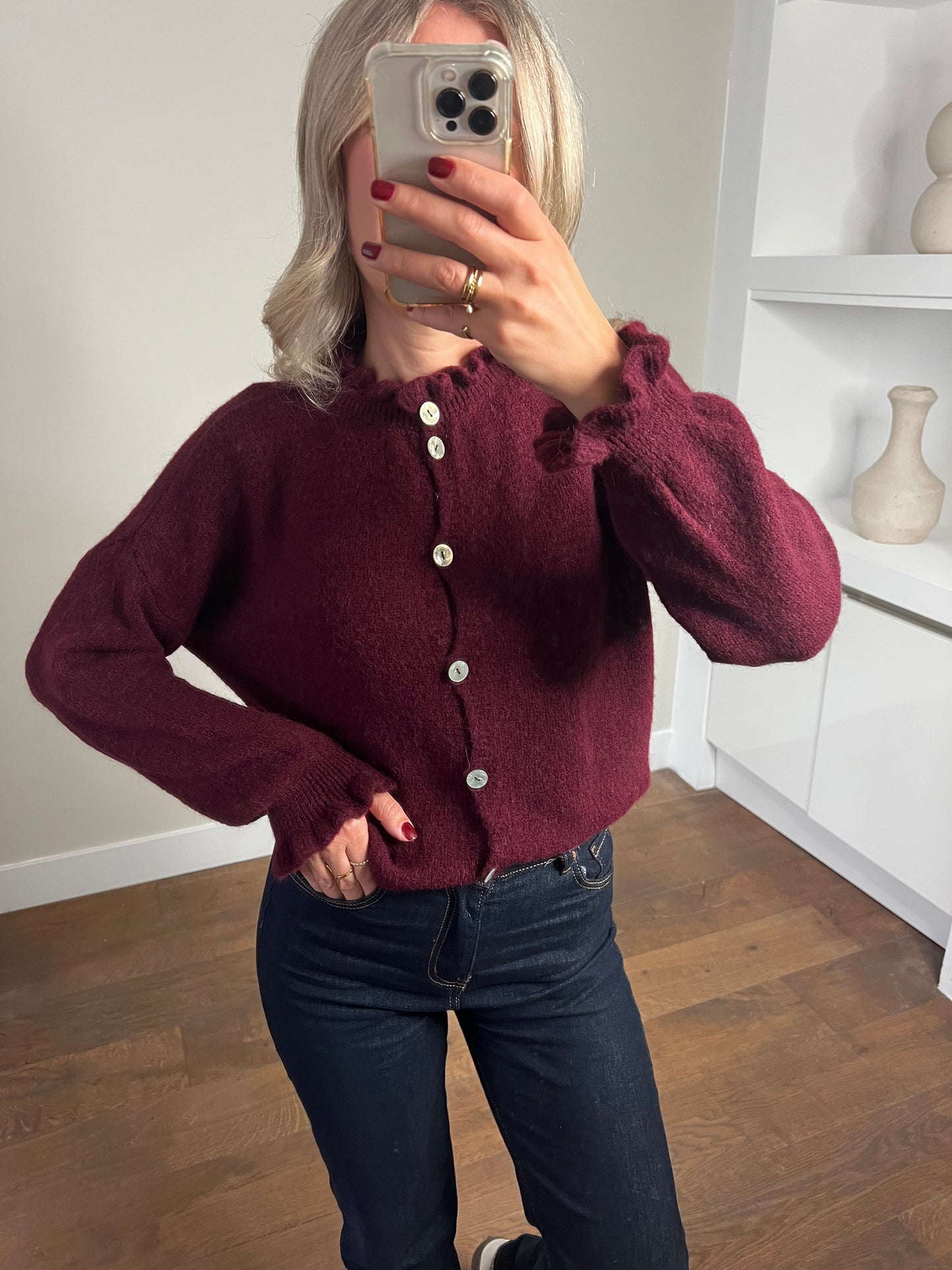 LOD of Love – Bordeaux Alpaca Vestje met Knoopsluiting