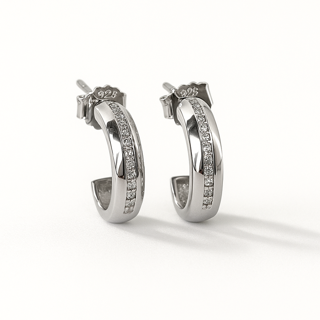 LOD of Love – Sterling Zilveren Oorringen met Zirkonia