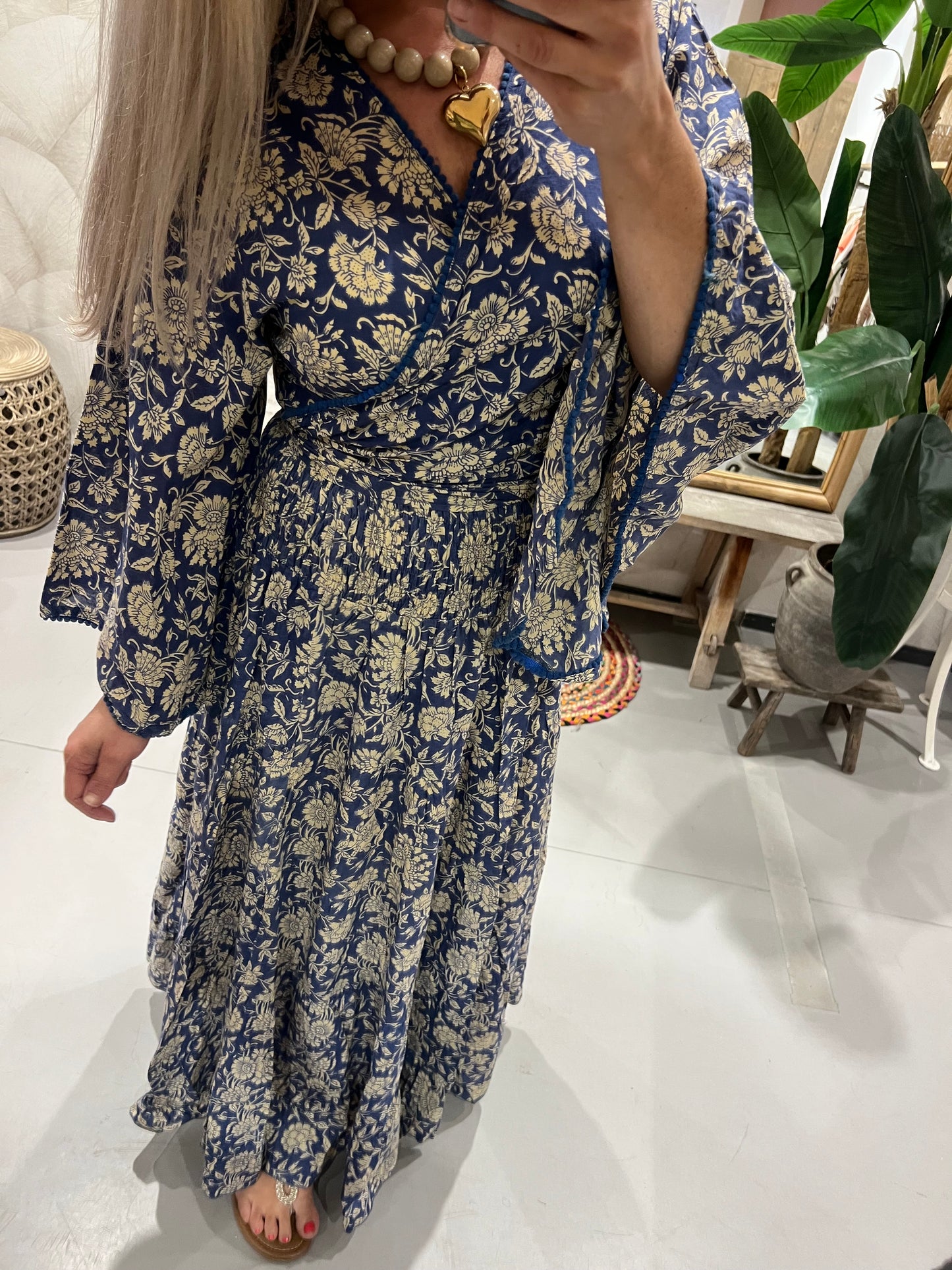 LOD of Love – Ibiza Maxi Rok Nachtblauw met Bloemenprint