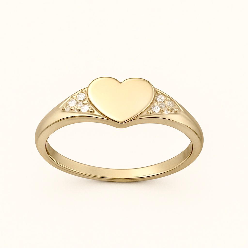 LOD of Love – Heart Ring Sterling Silver Gold Plated