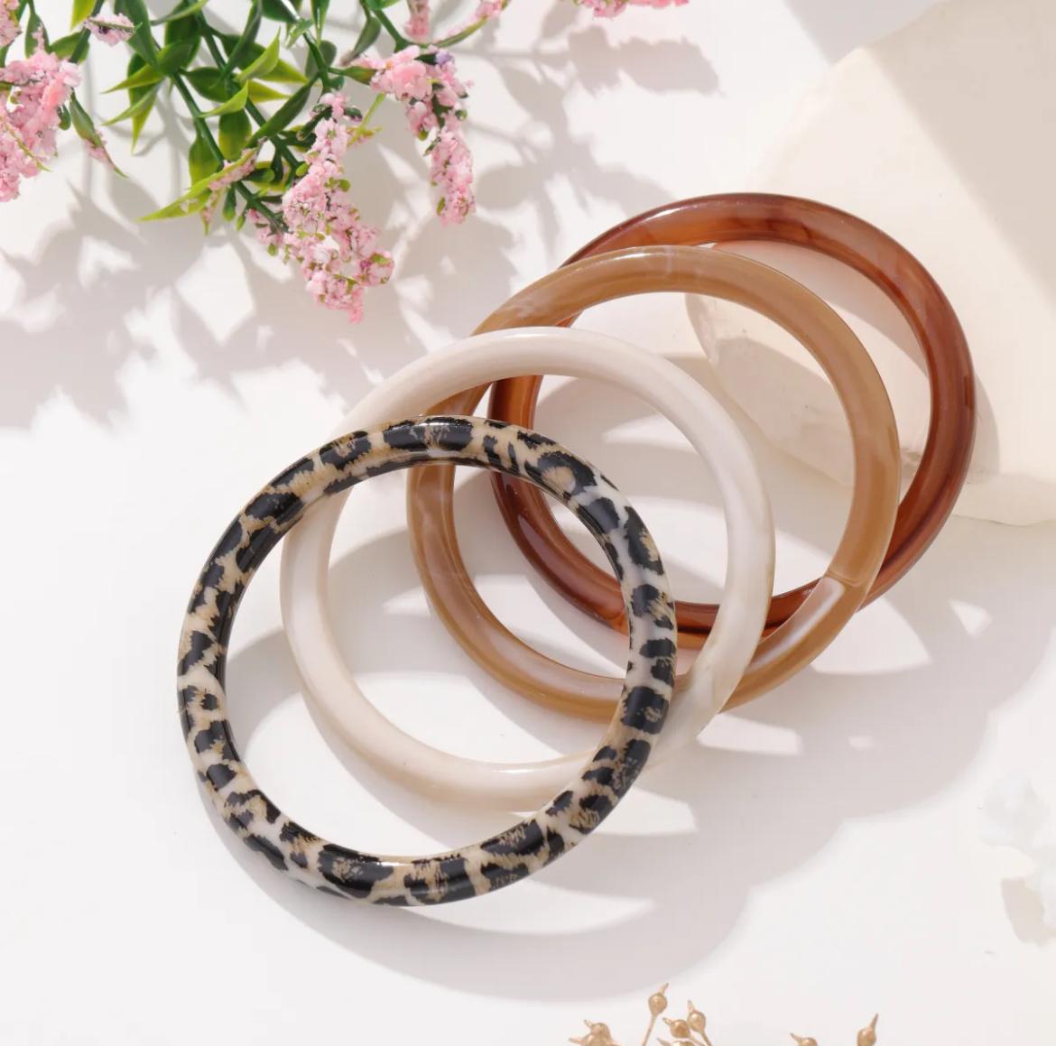 LOD of Love – Wild Neutrals Bangle Set Leopard Edition (Set van 4)