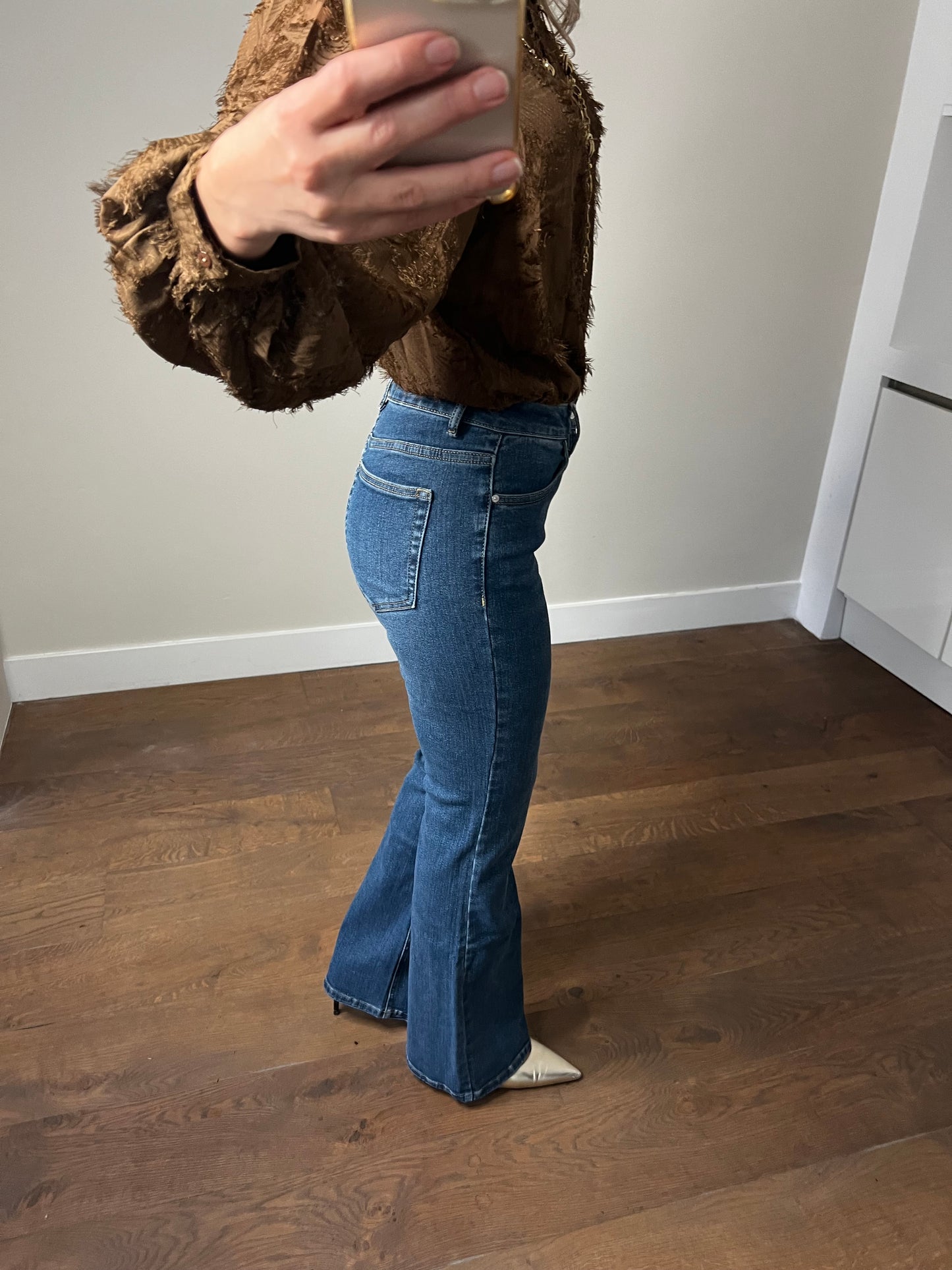 LOD of Love - Flare Jeans Queen Hearts met Hoge Taille Denim Blauw