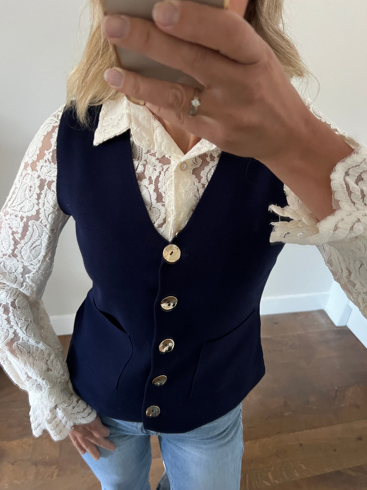 LOD of Love – Gilet Milan Navy 100% Viscose