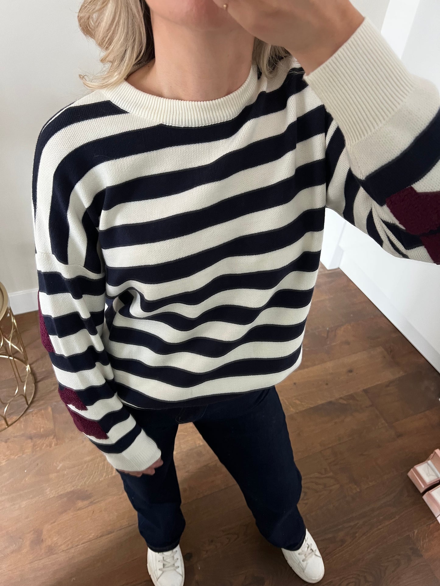 LOD of Love - New York Trui Blauw Offwhite Gestreept
