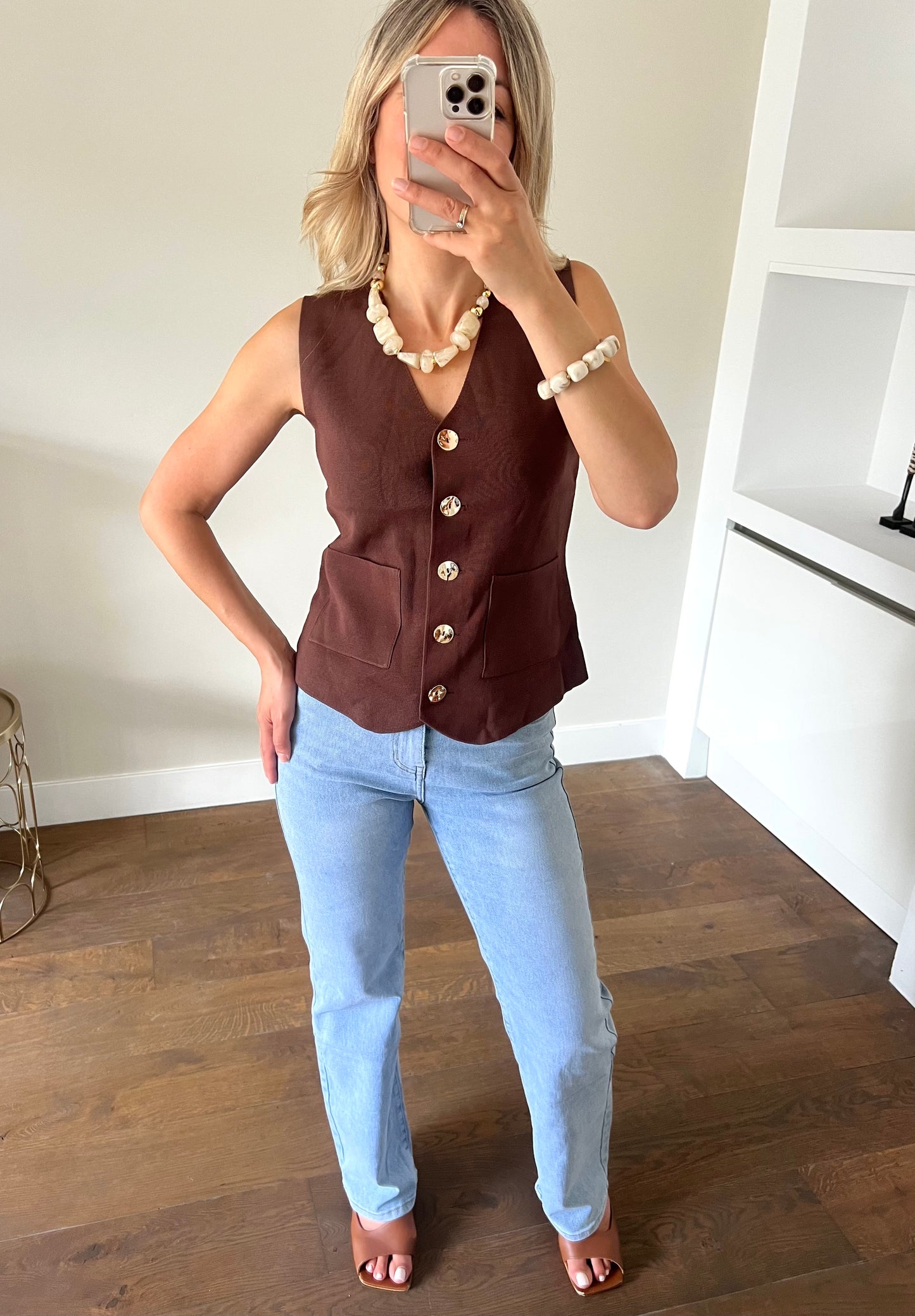 LOD of Love – Gilet Milan Bruin 100% Viscose