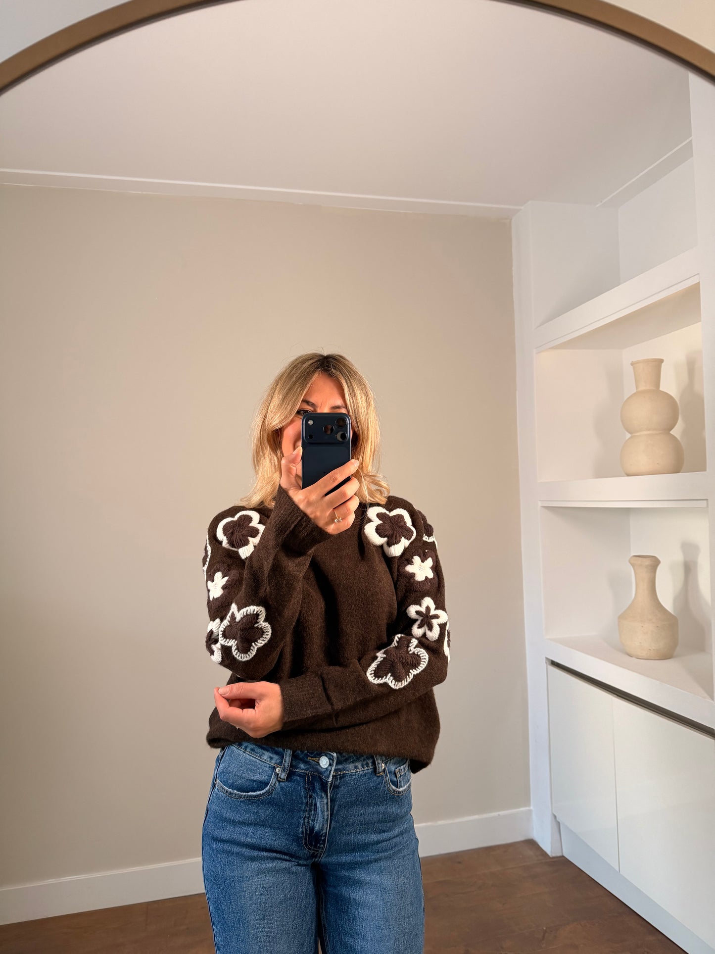 LOD Of Love - Flower Mood Gebreide Trui Bruin