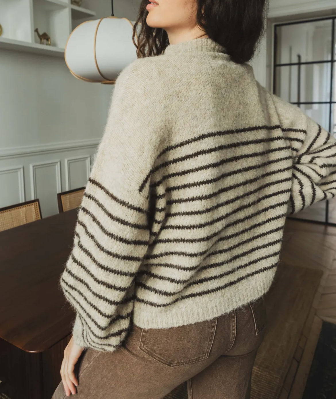 LOD Of Love - Gestreepte Trui Love Beige