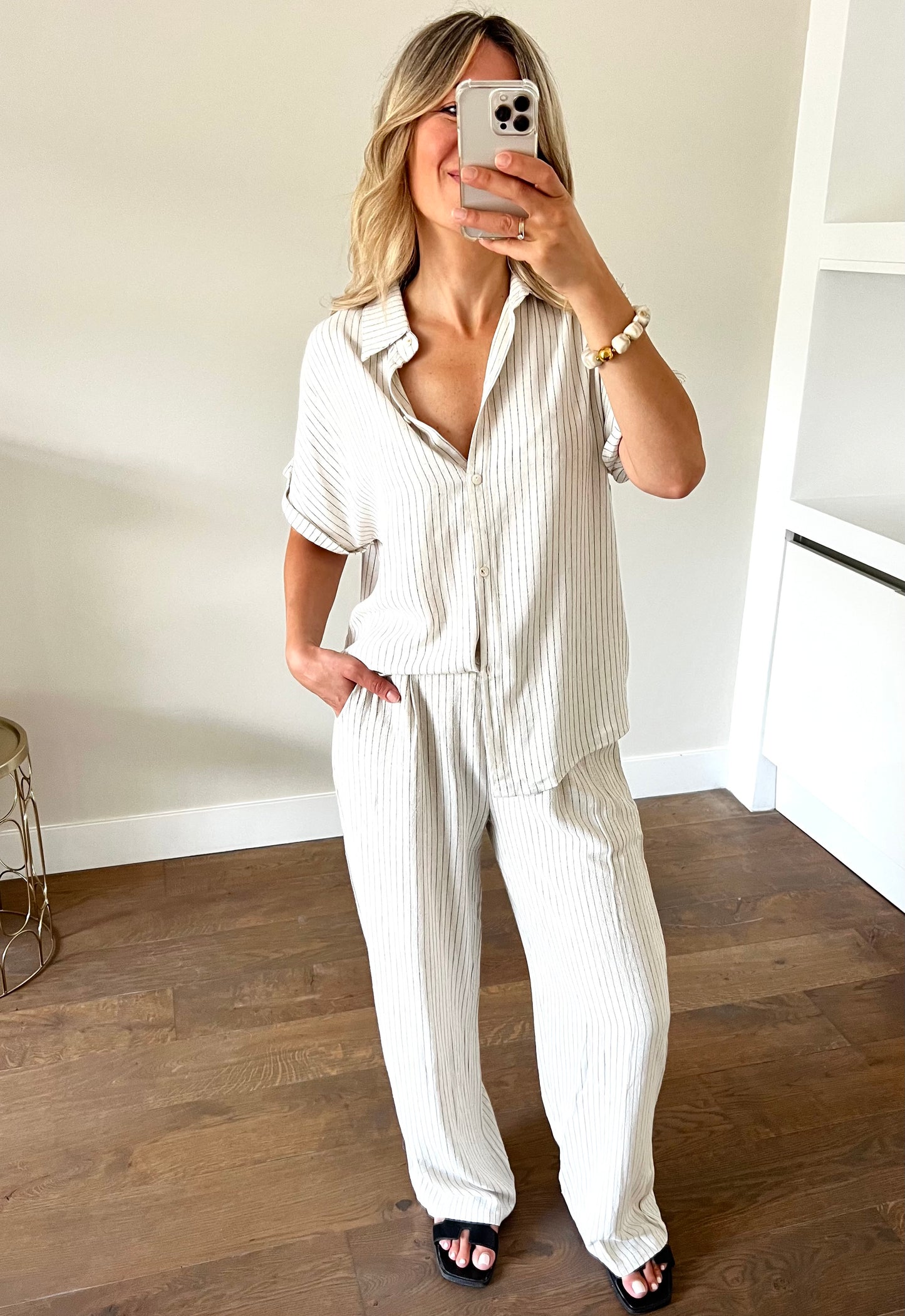 LOD of Love – Broek Linnenlook Streep Naturel