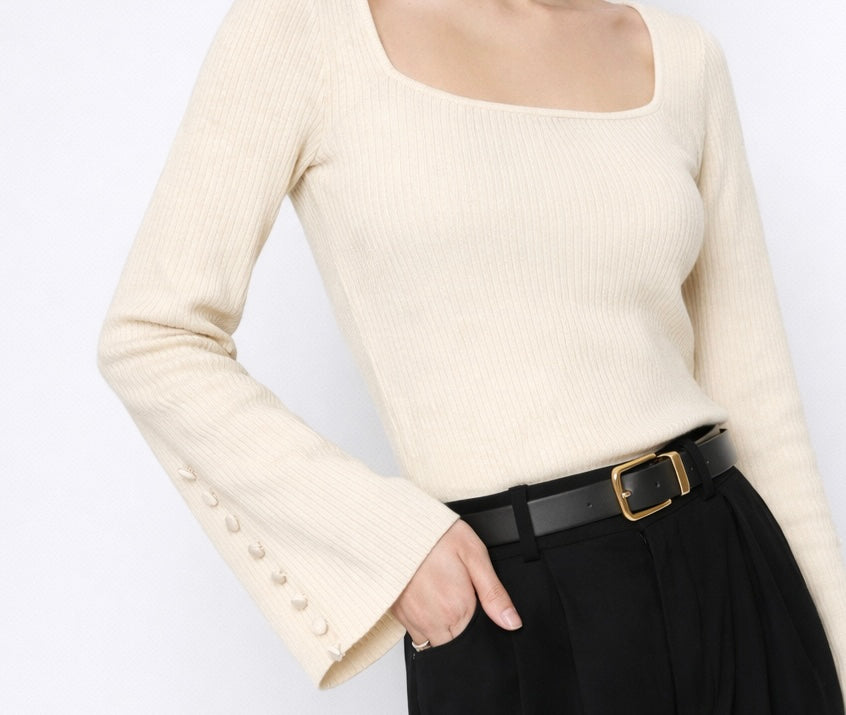 LOD of Love – Sofia Square Neck Top Cream