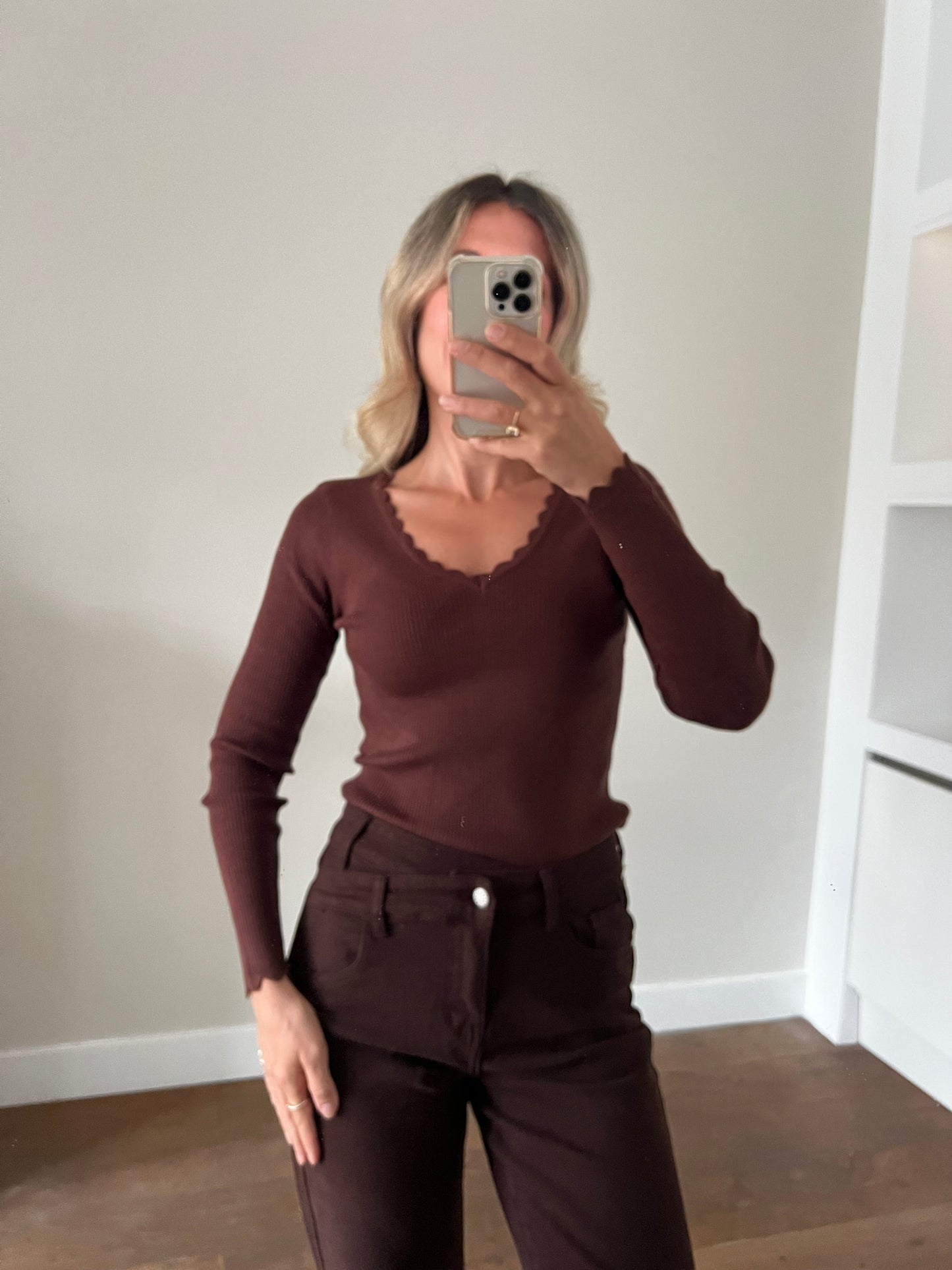 LOD Of Love - Soft Ruffle Sweater Coffee