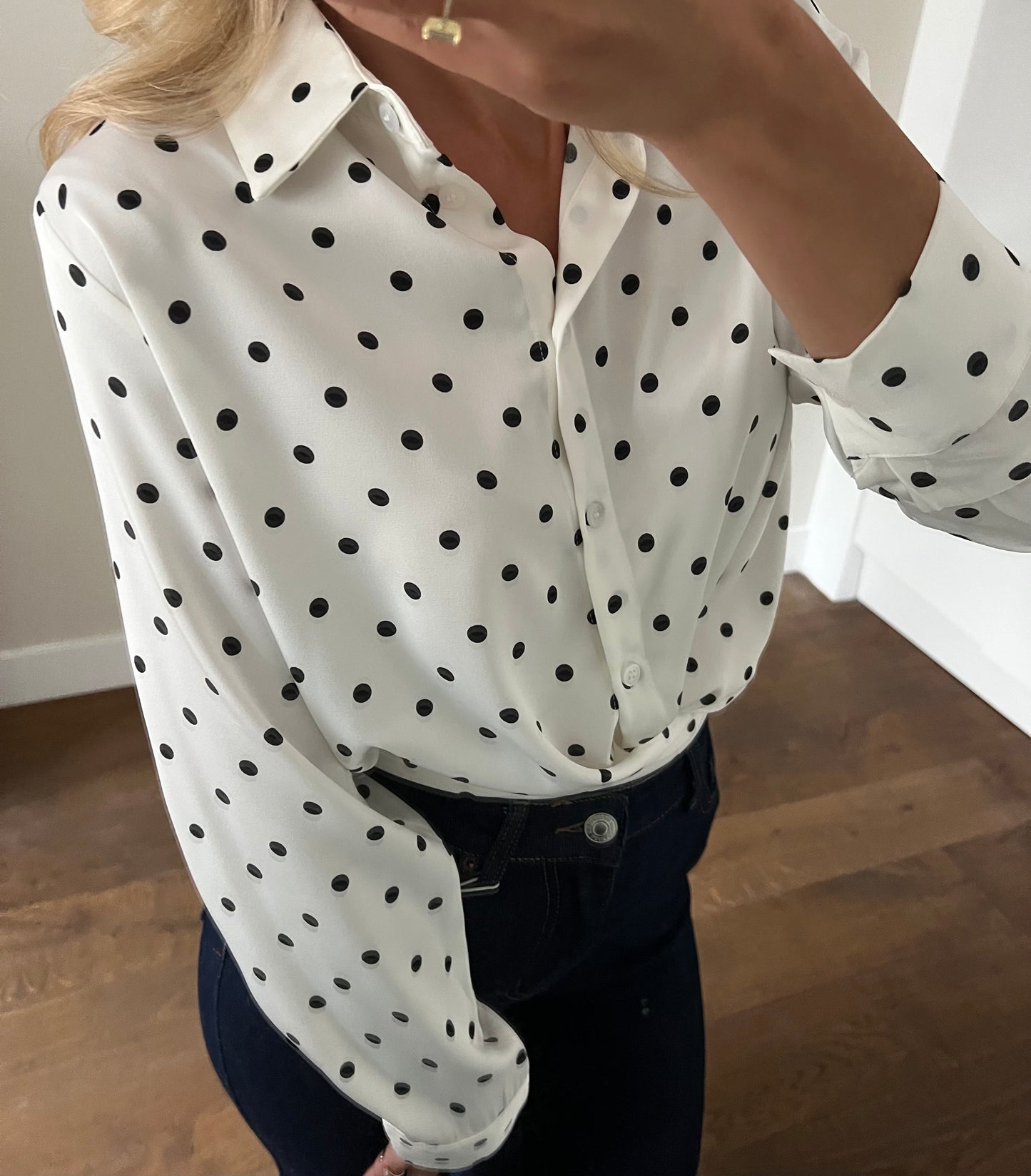 LOD Of Love - Polkadot Bluse Weiß Schwarz