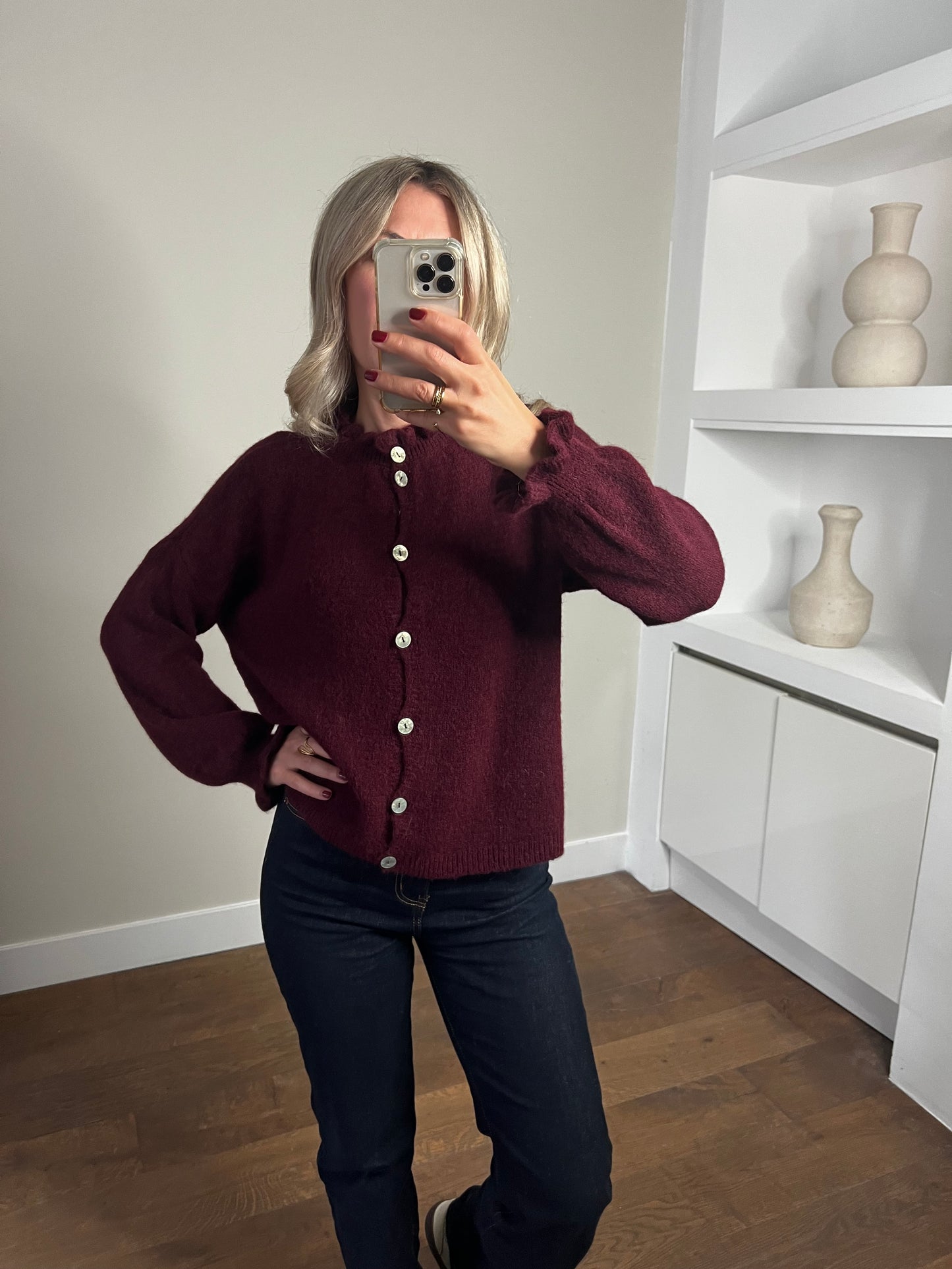 LOD of Love – Bordeaux Alpaca Vestje met Knoopsluiting