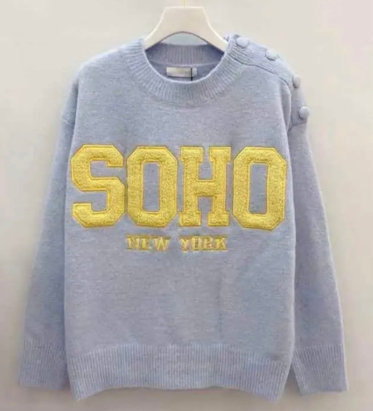 LOD Of Love - Striped Sweater Beige Brown With Embroidered Flower Sleeve