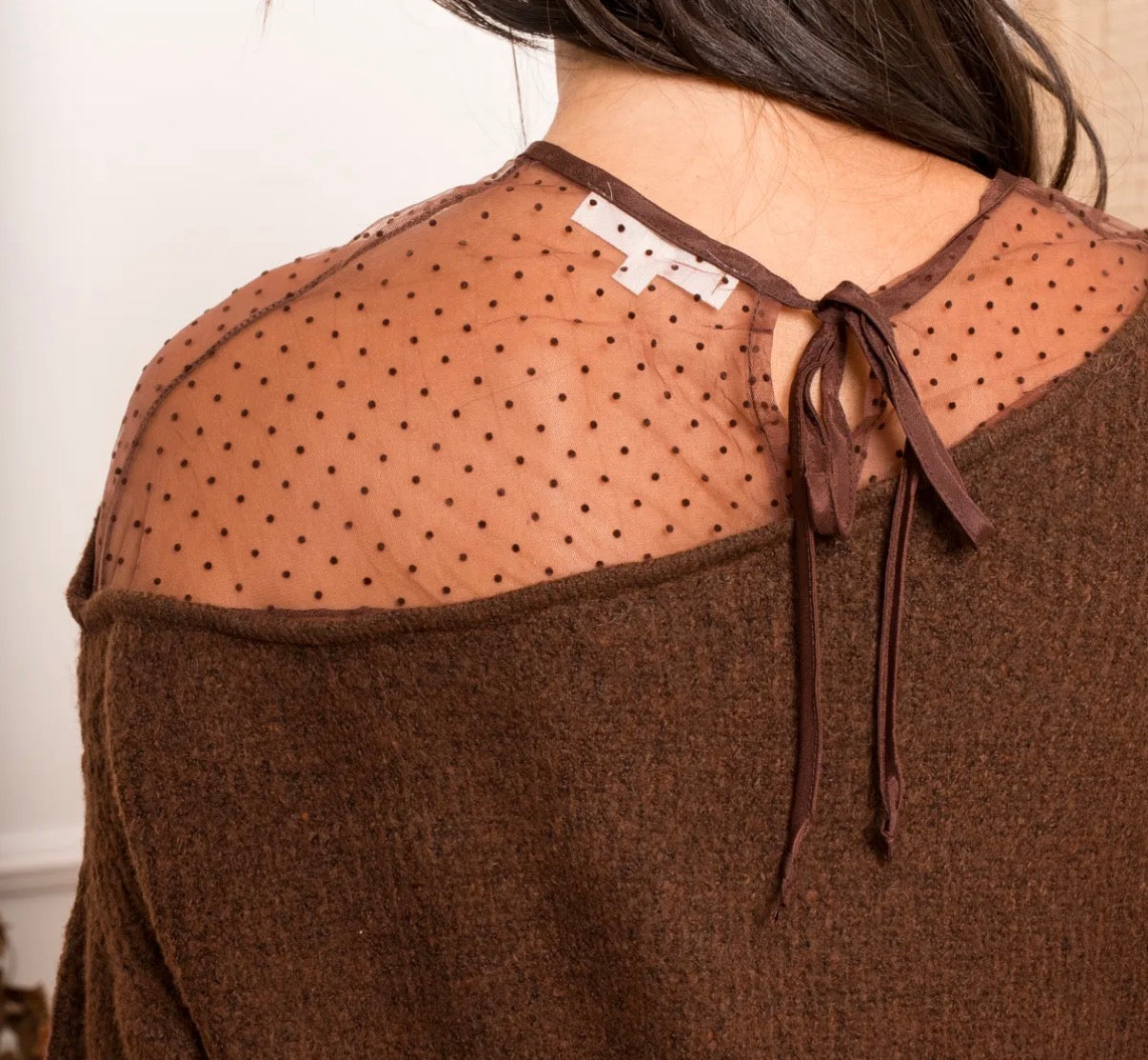 LOD Of Love - Trui Met Kant Detail Bruin