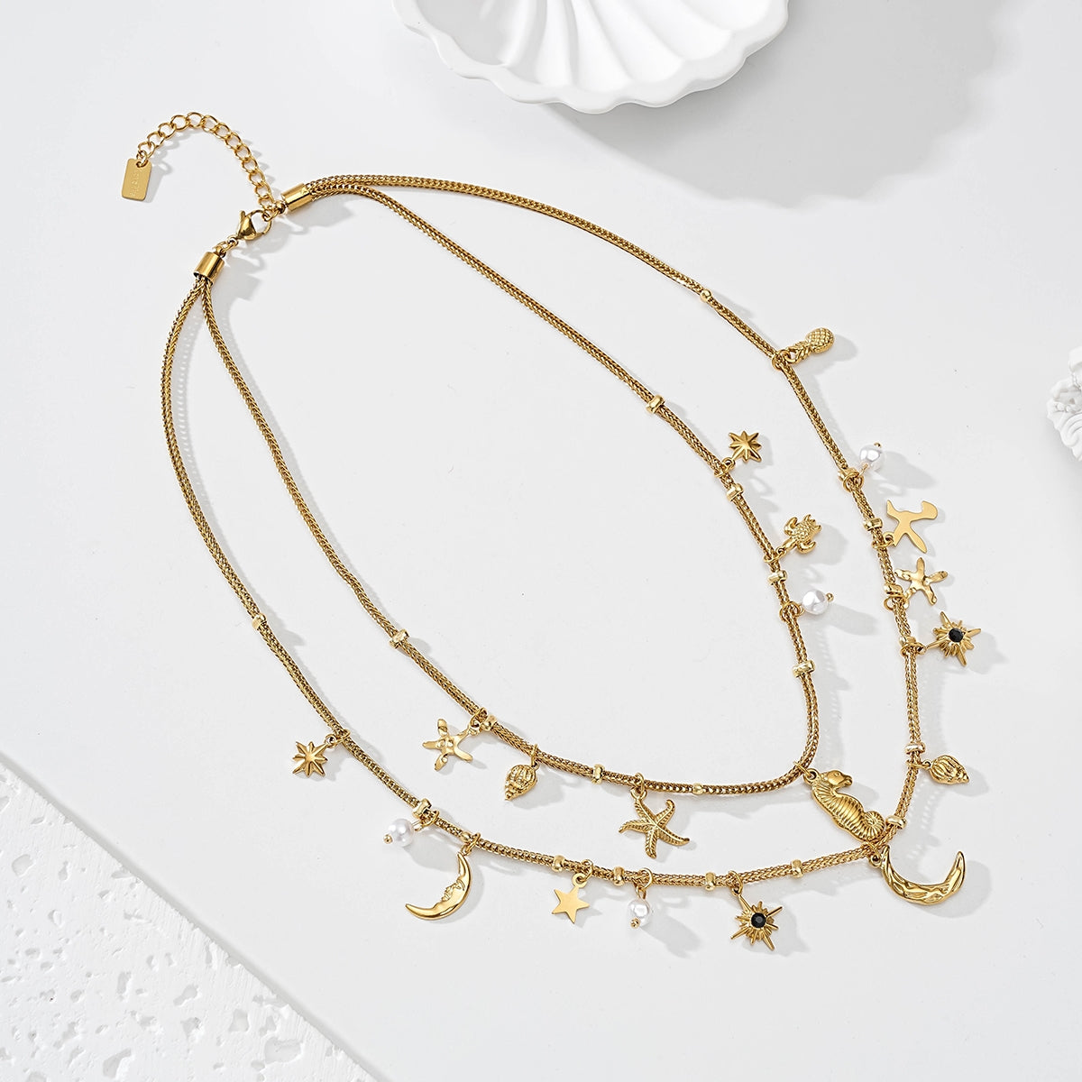 LOD of Love - Gelaagde Bedelketting Goud Sea Life