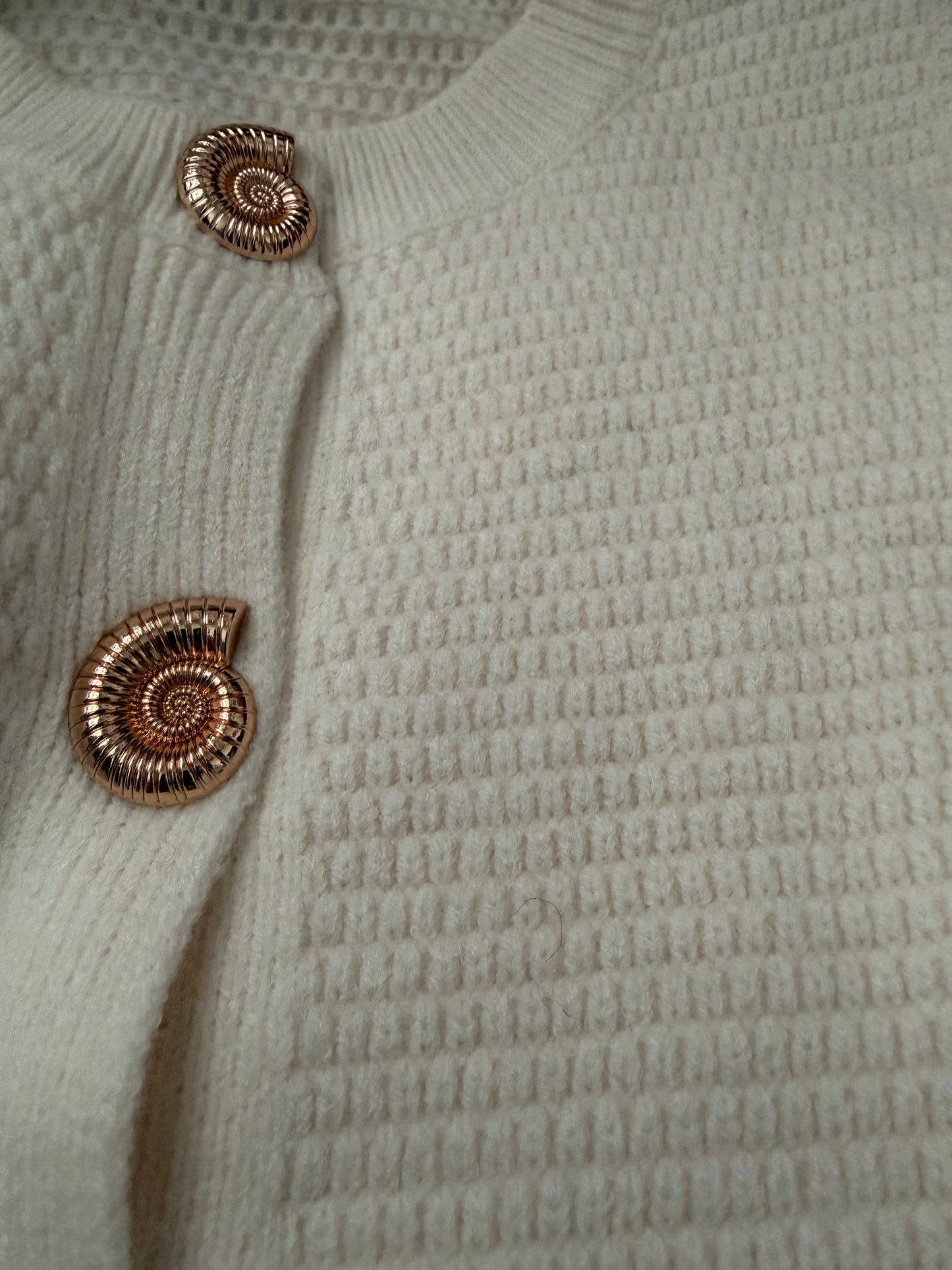 LOD of Love – Off-White Knitted Vest with Shell Button