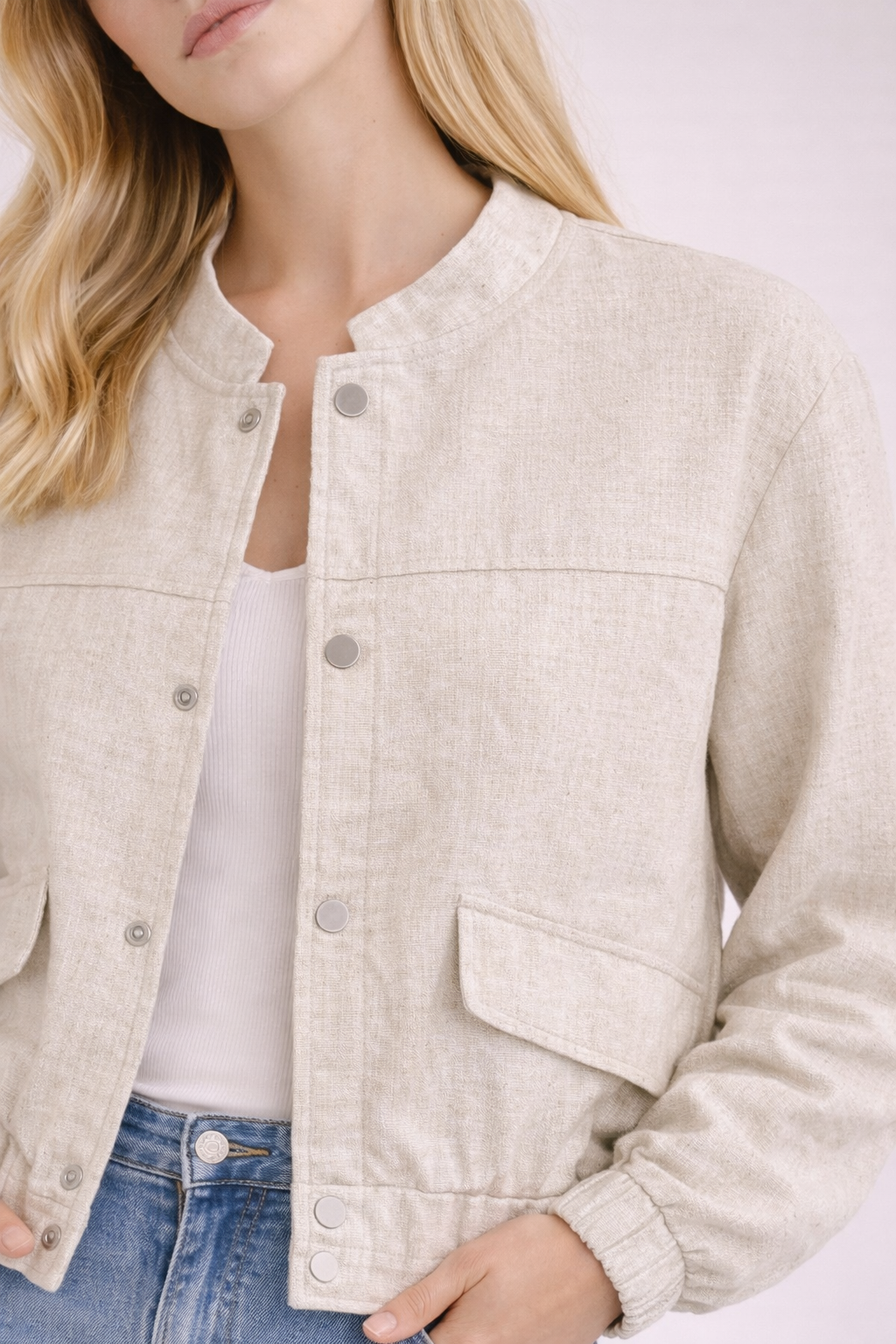 LOD of Love - Linnen Bomberjack Zandkleur