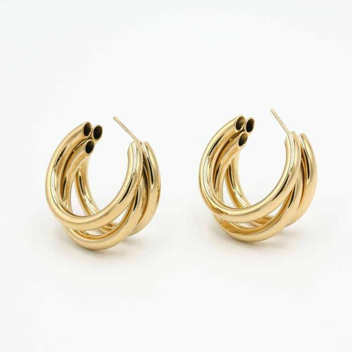 LOD of Love – Triple Hoop Earrings Goud