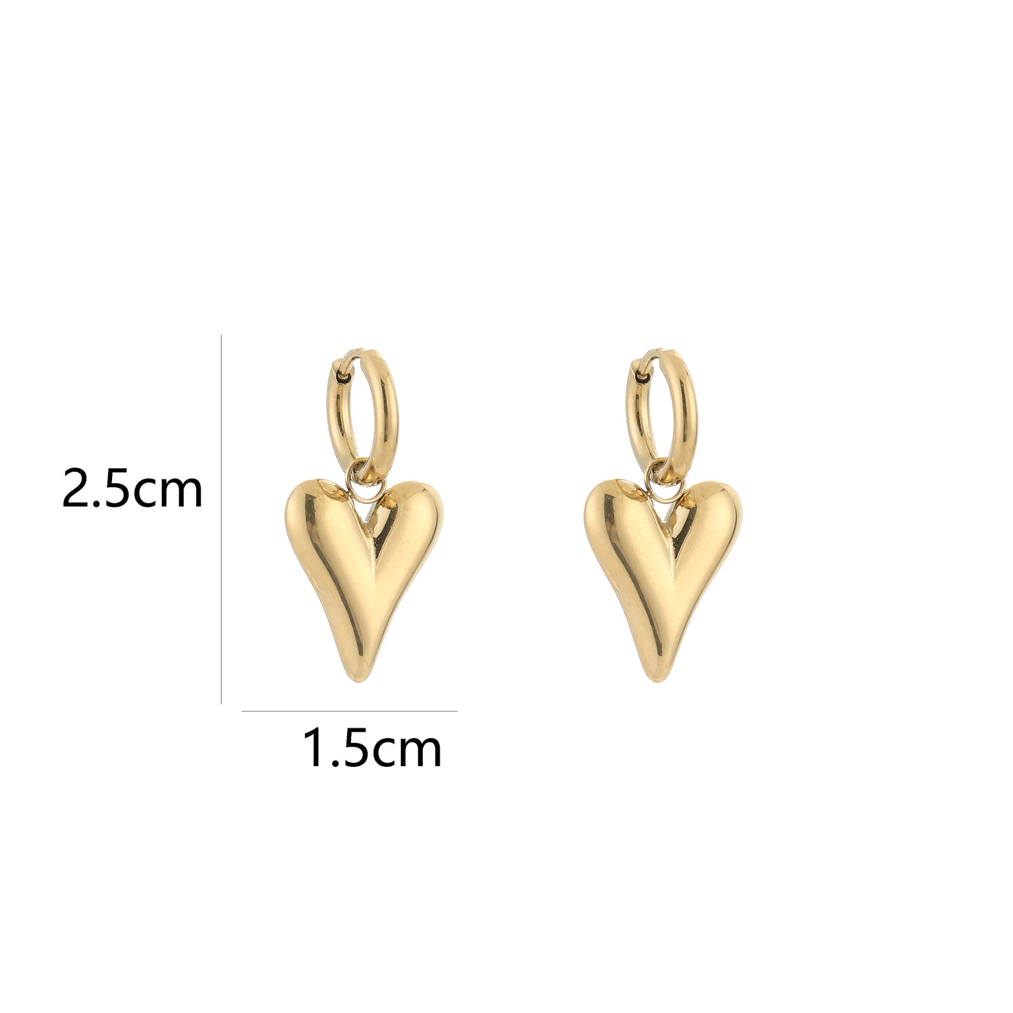 LOD of Love - Gouden Oorbellen met Elegante Hartbedel
