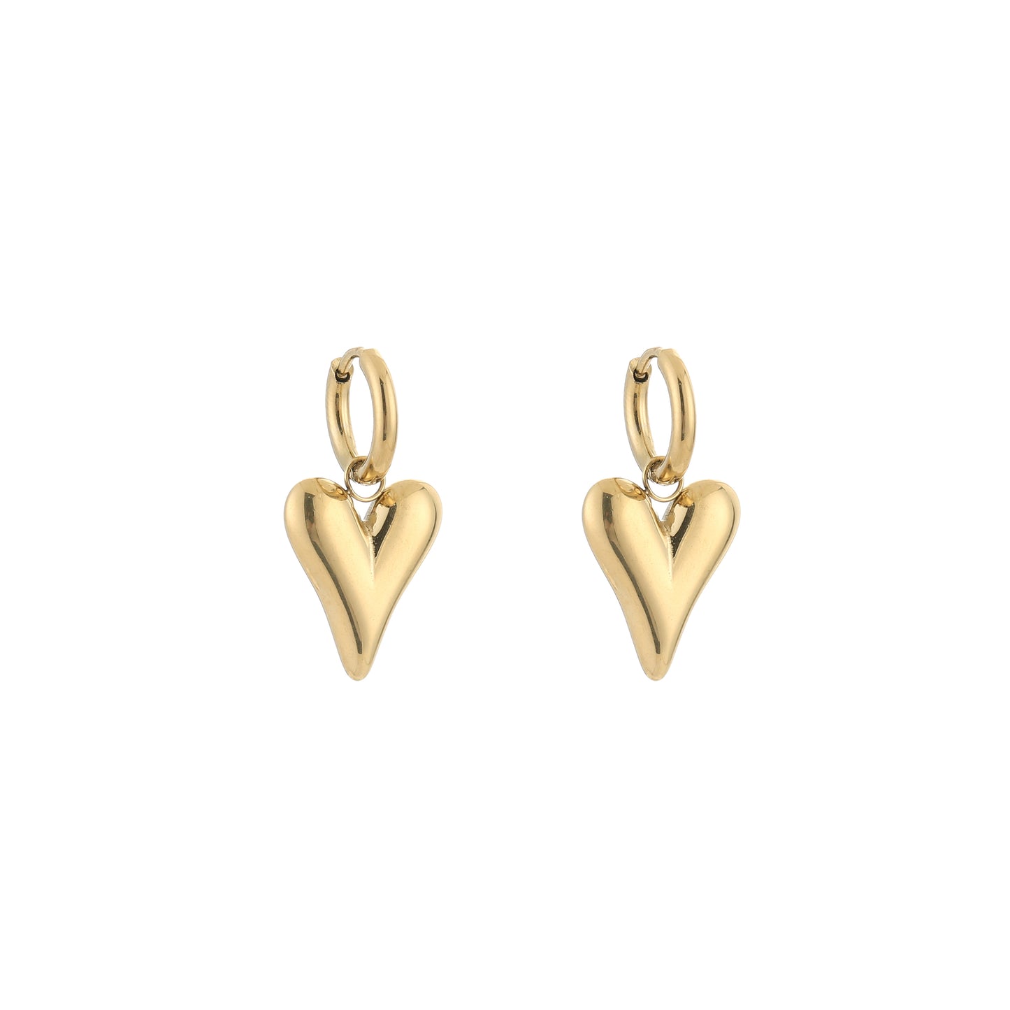 LOD of Love - Gouden Oorbellen met Elegante Hartbedel