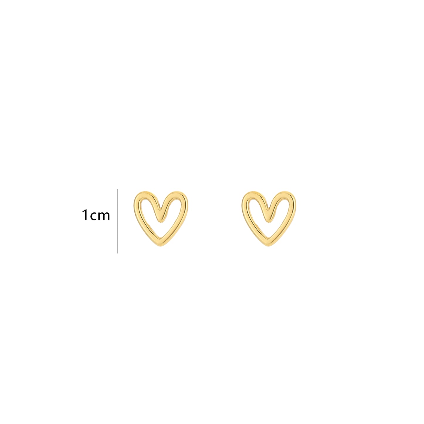 LOD of Love Gouden Hartvormige Oorknopjes