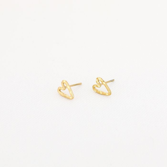 LOD of Love - Gold Heart Studs Subtiele Liefde