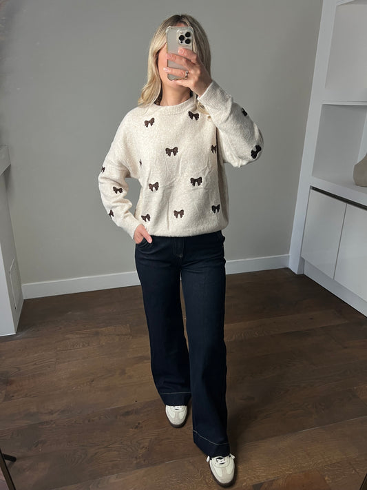 LOD Of Love - Taupekleurige Knit met Strikjes