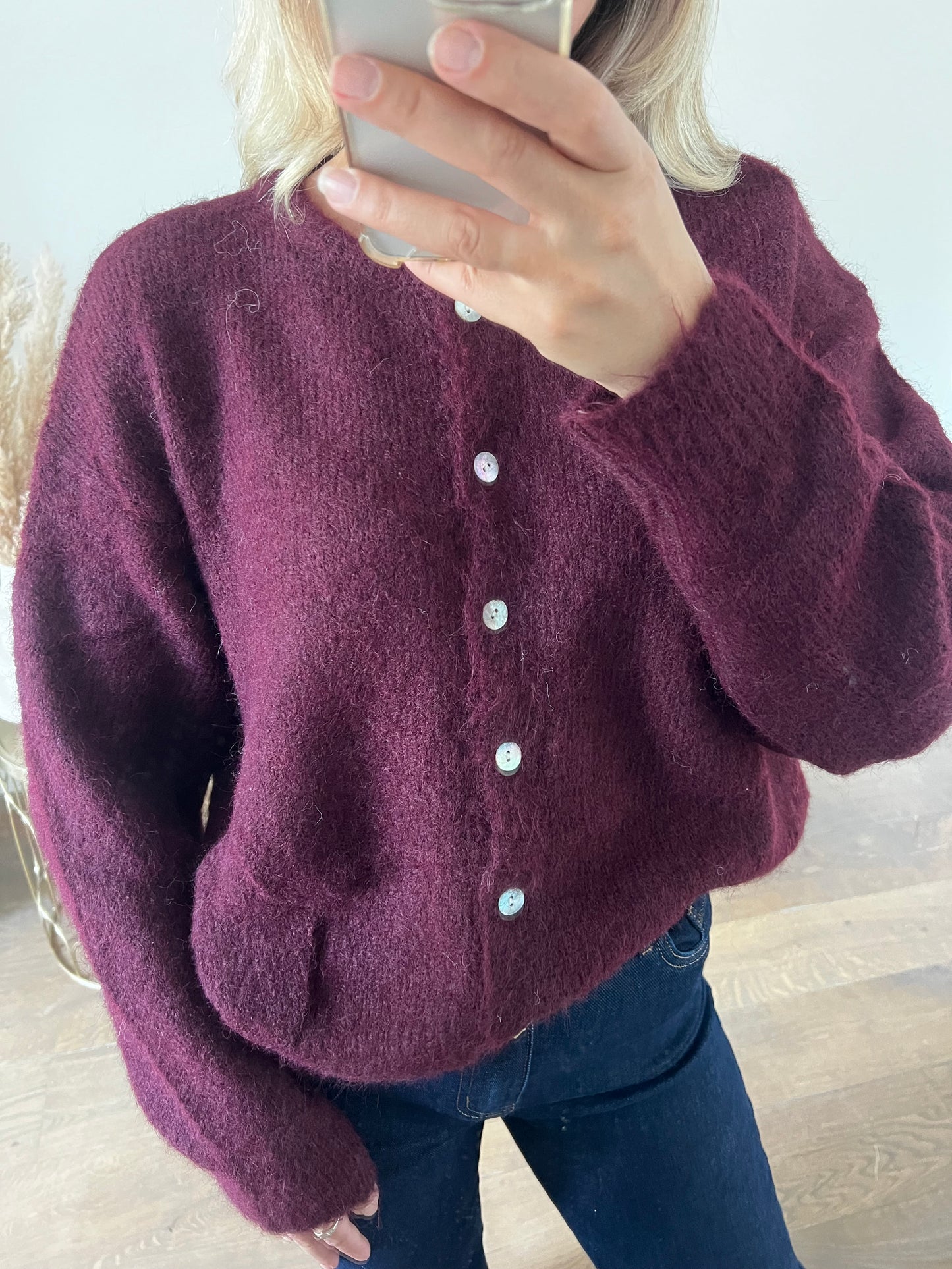 LOD of Love – Zacht Gebreid Vest Burgundy