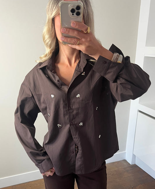 LOD of Love – Brown Blouse with Heart Details