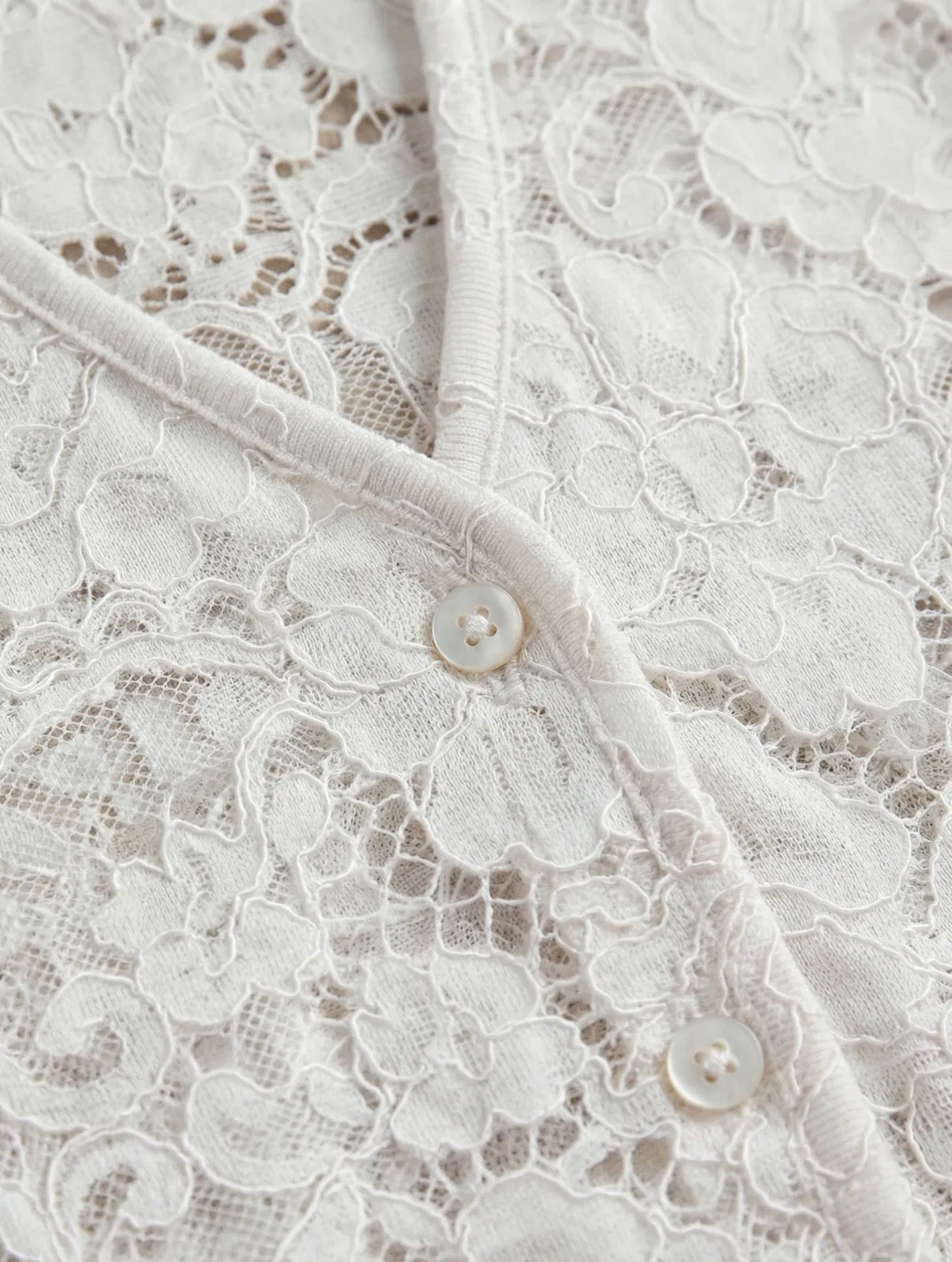LOD of Love – Lace Button Top White