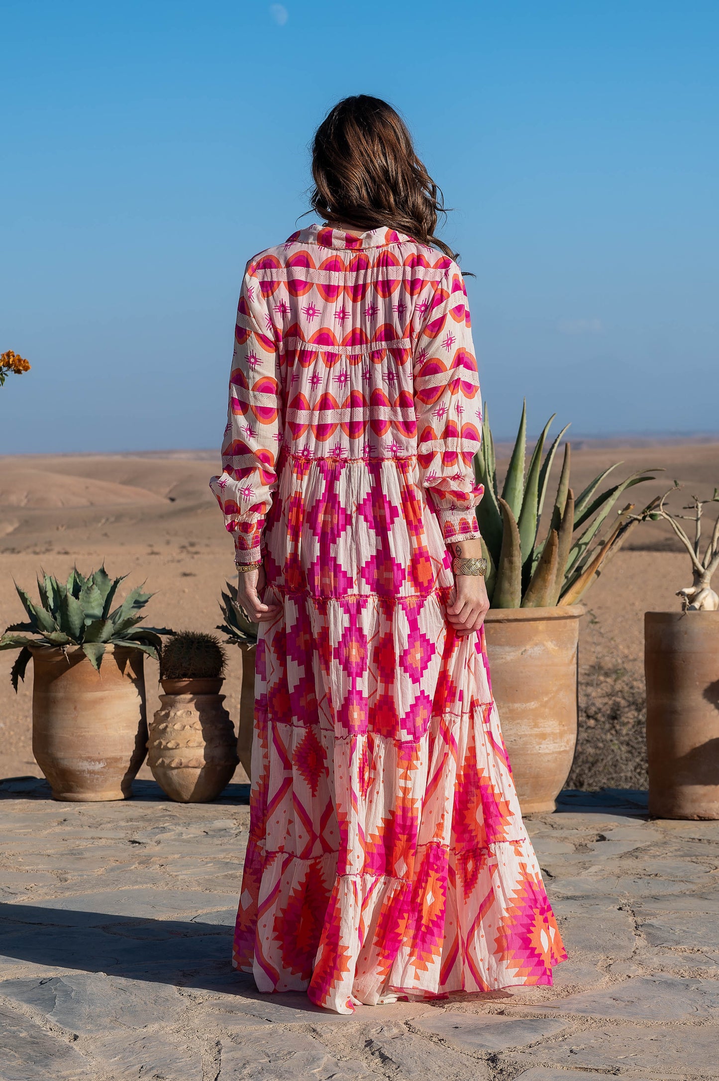 LOD of Love – Boho Maxi Jurk in Fuchsia & Oranje