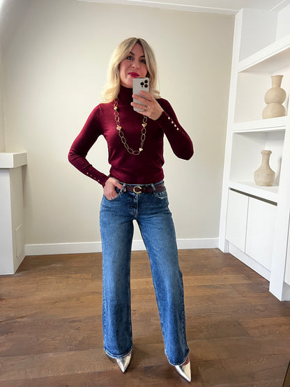 LOD Of Love - Basic Coltrui Bordeaux Met Gouden knoopjes