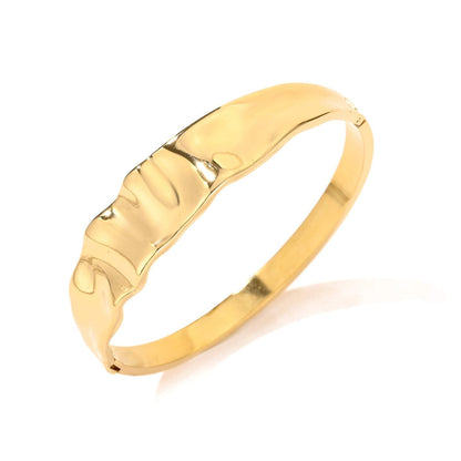 LOD of Love - Stainless Steel Organische Bangle Armband – Goud