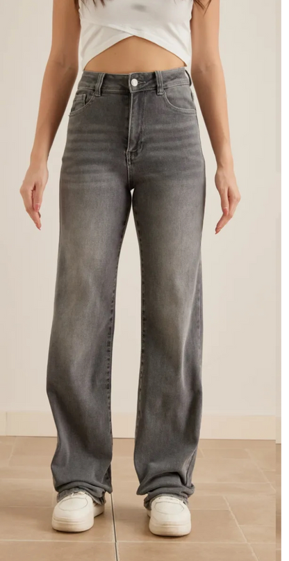 LOD of Love - Grey Extra Long Straight Jeans
