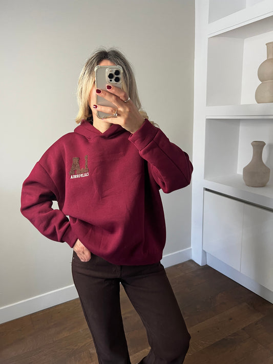 LOD Of Love - LA California Hoodie Burgundy Red